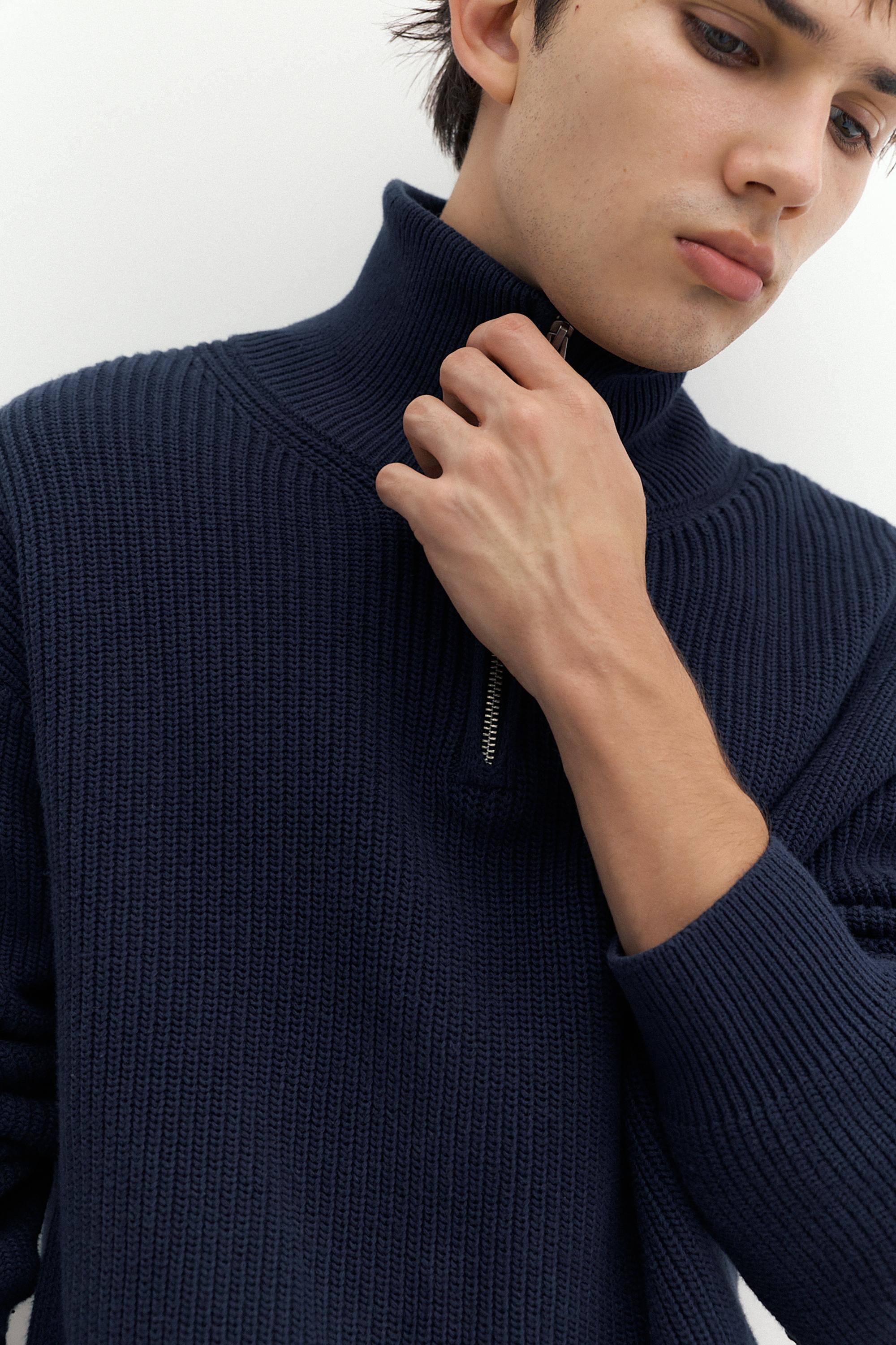 Pull&Bear Fermuarlı triko kazak