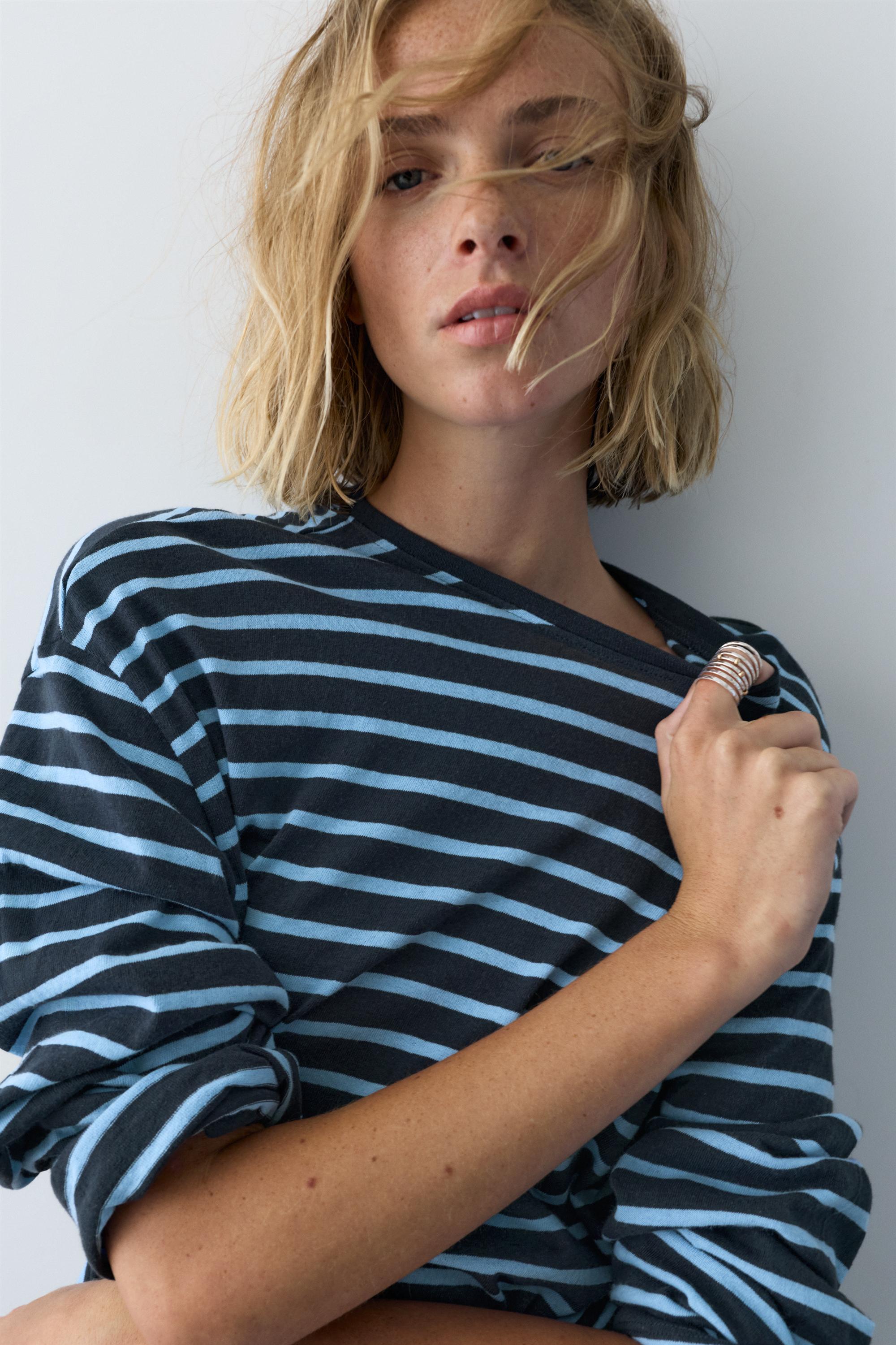 Çizgili uzun kollu t-shirt - Görsel 30