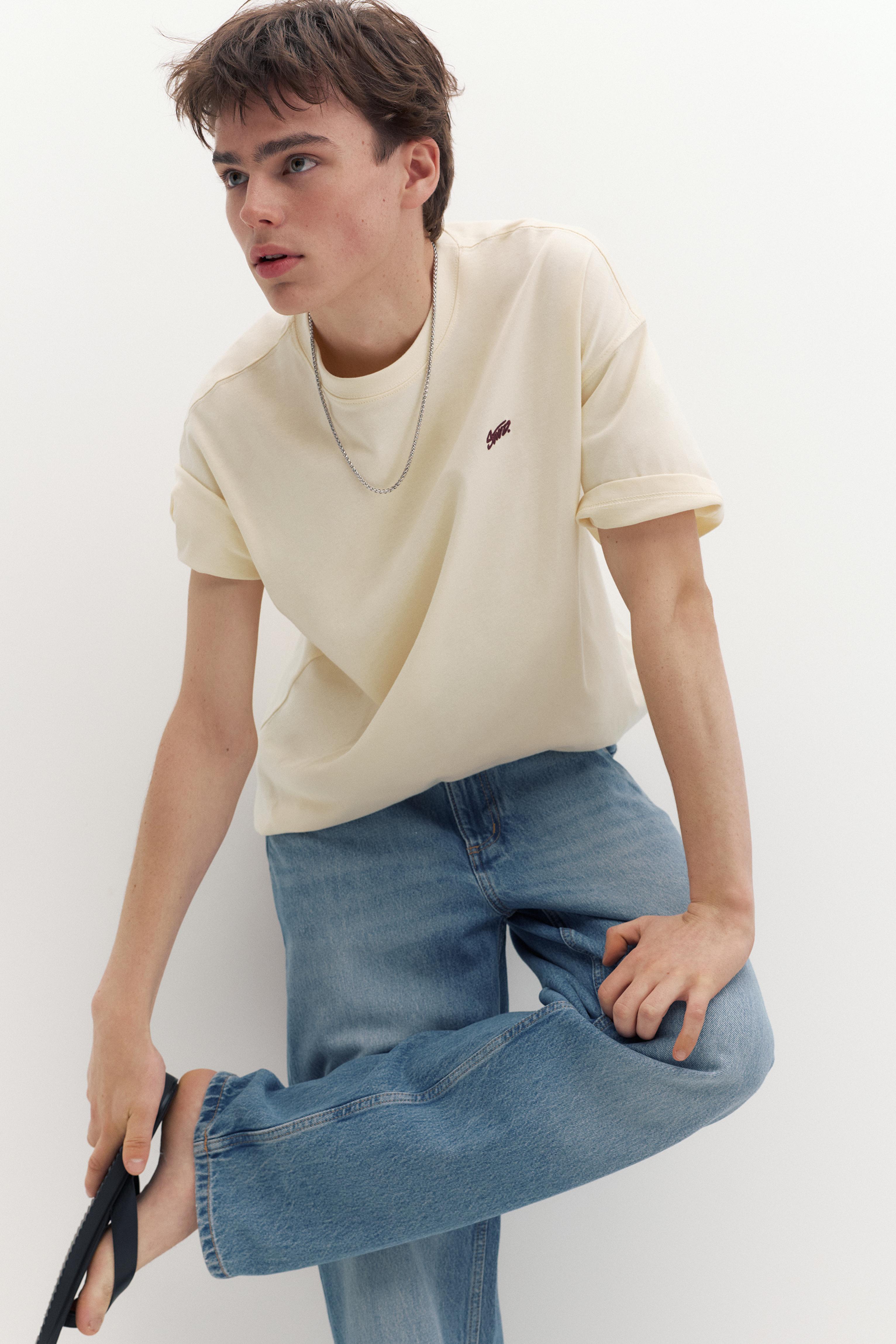 Boxy STWD logo T-shirt — Ecru