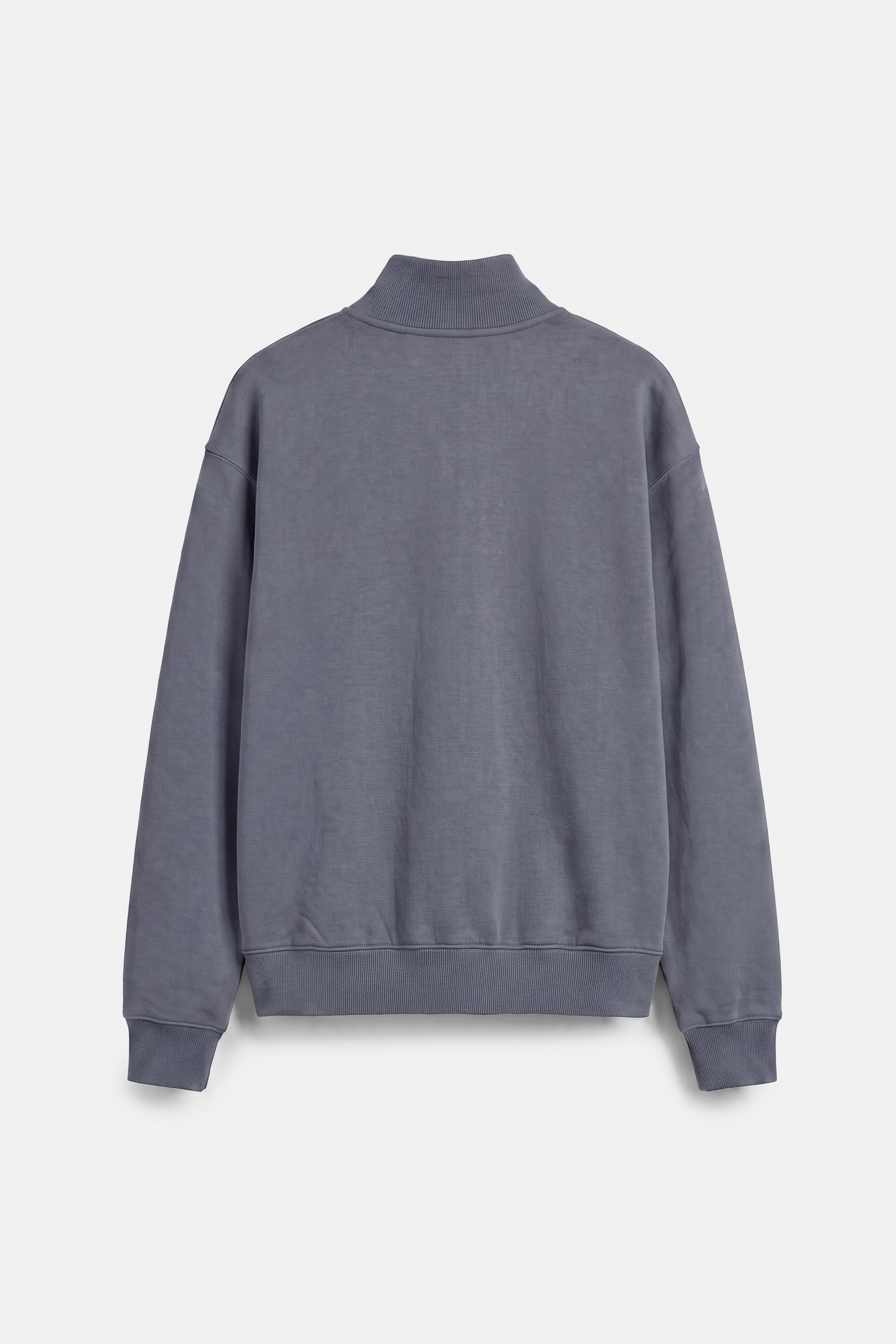 Quarter-zip sweatshirt — Grey blue