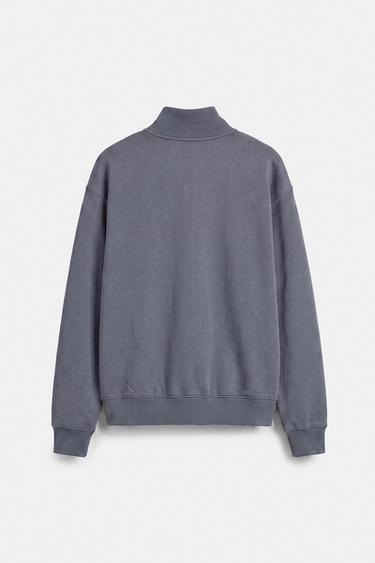 Quarter-zip sweatshirt — Grey blue 6