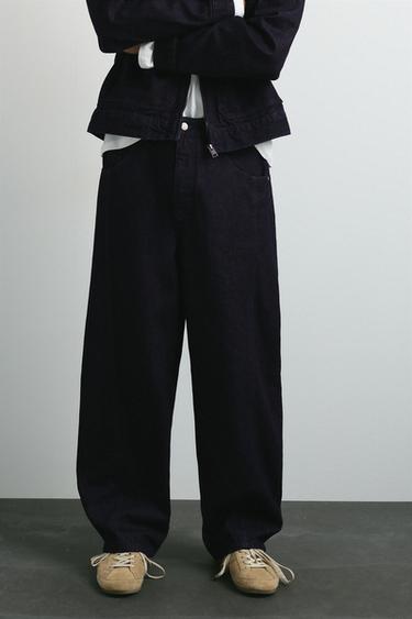 Front seam barrel jeans — Navy 4