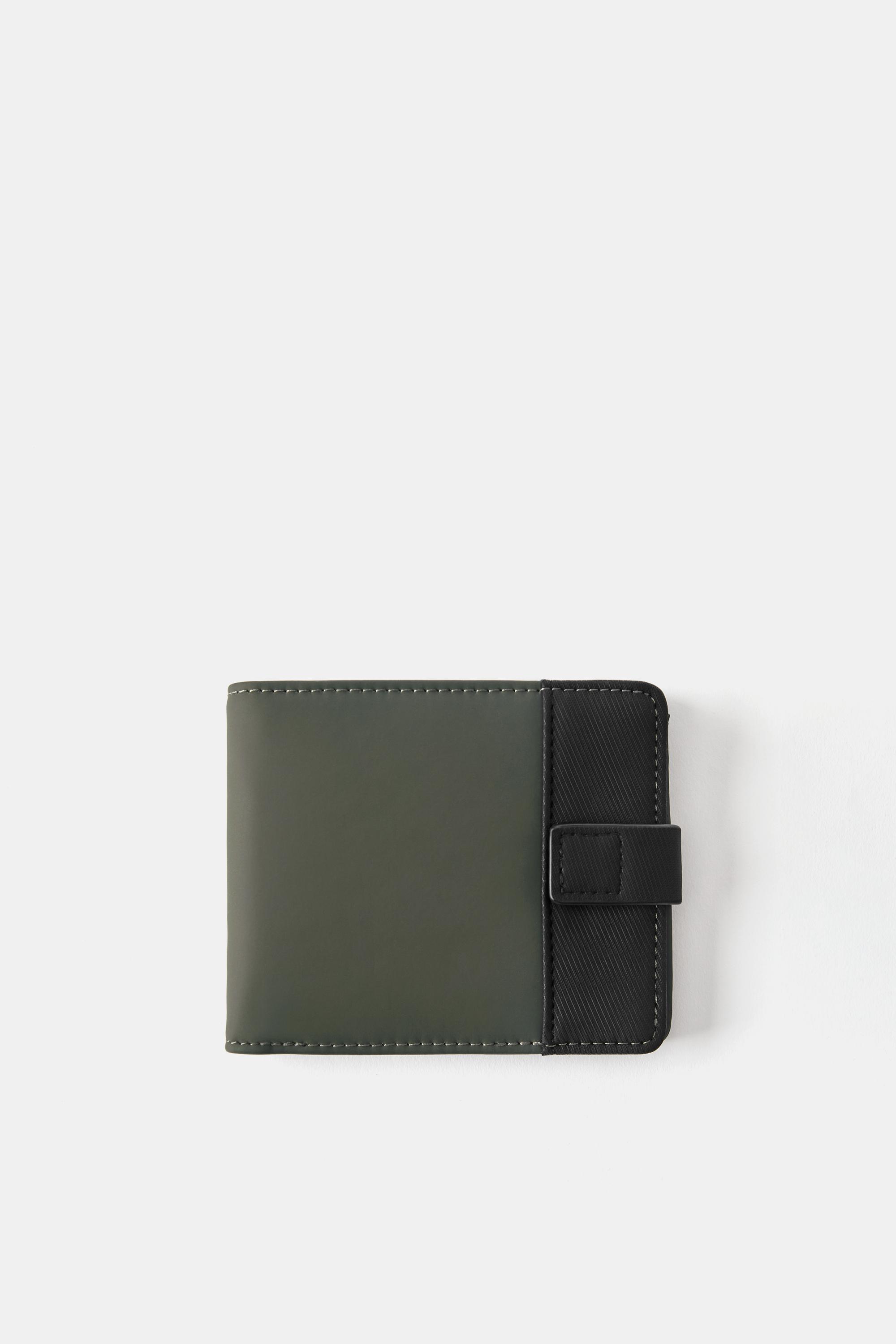 Rubberised wallet — Khaki