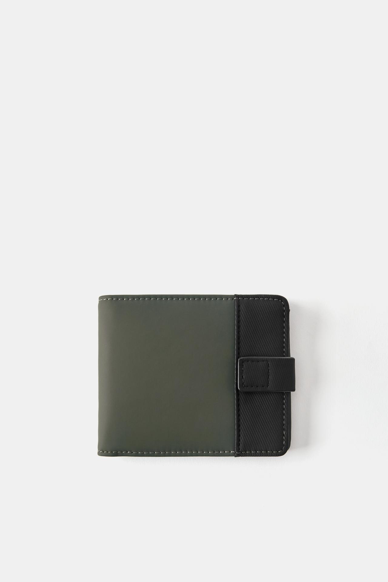 Rubberised wallet — Khaki