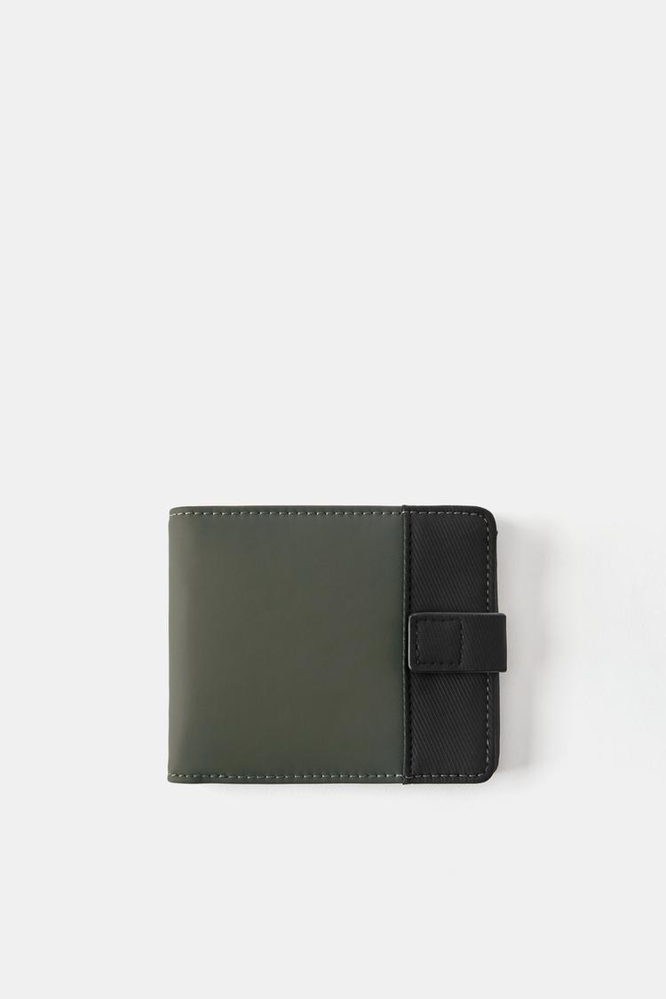 Rubberised wallet — Khaki