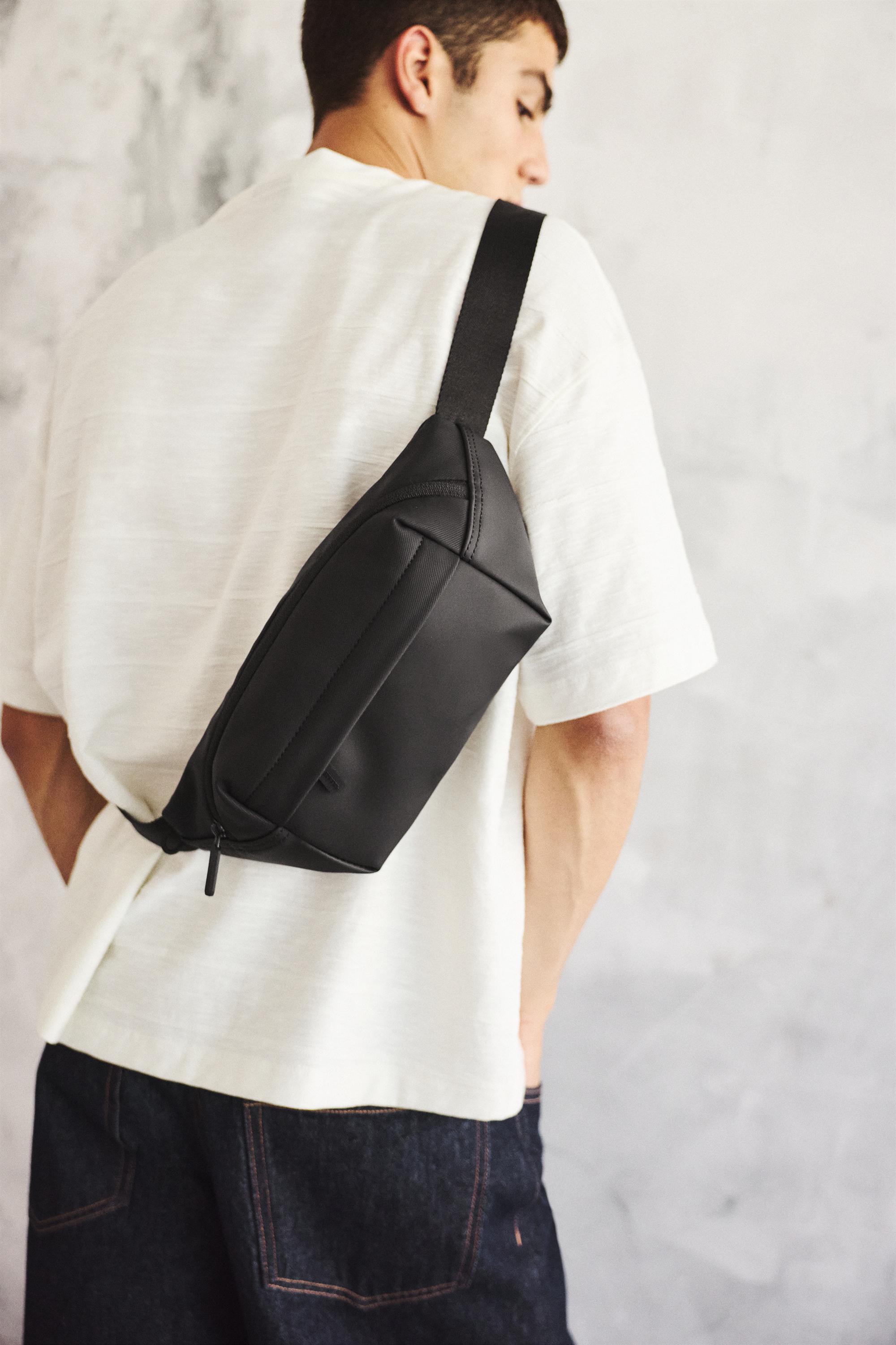 Rubberised belt bag — Black