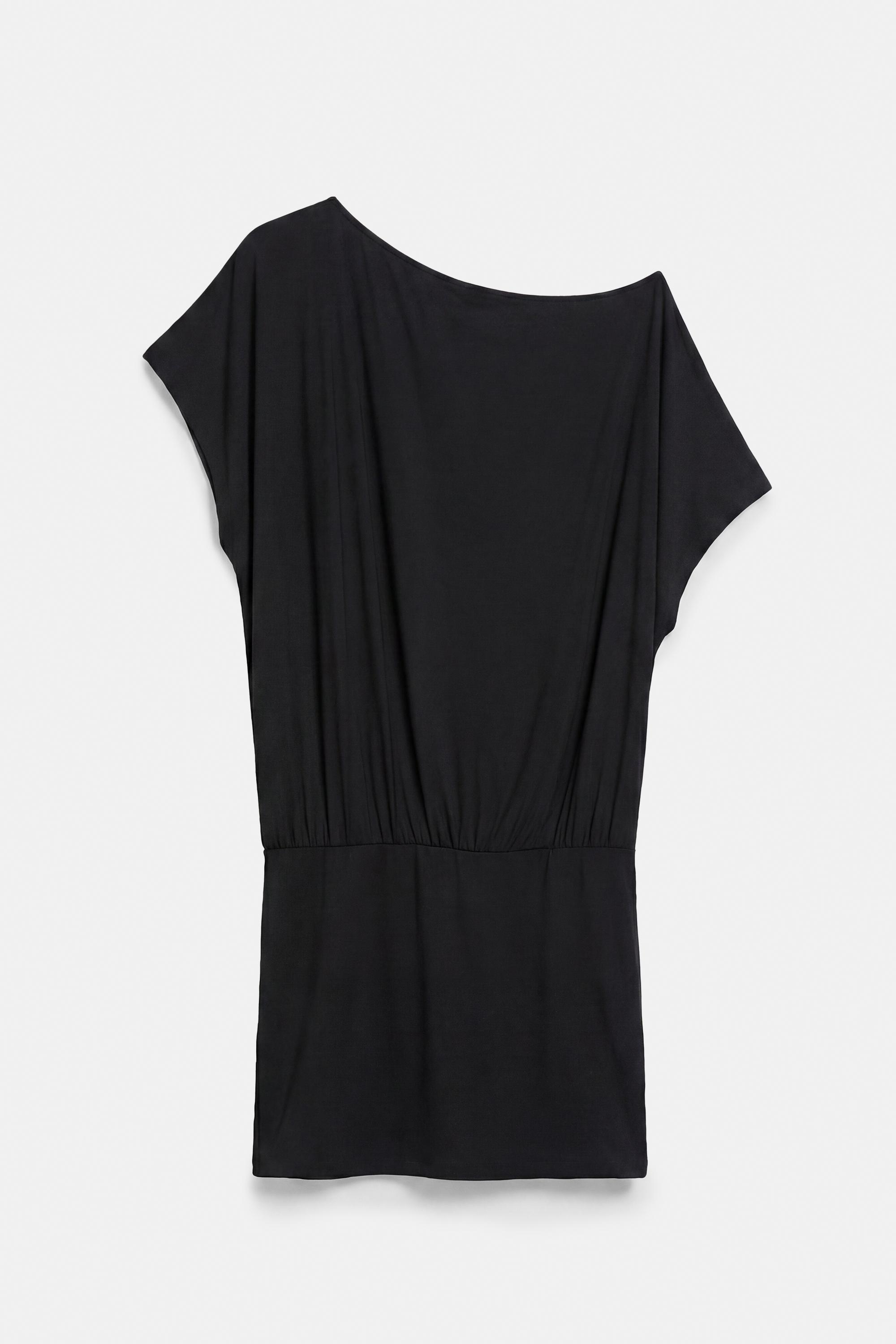 Short asymmetric dress — Black