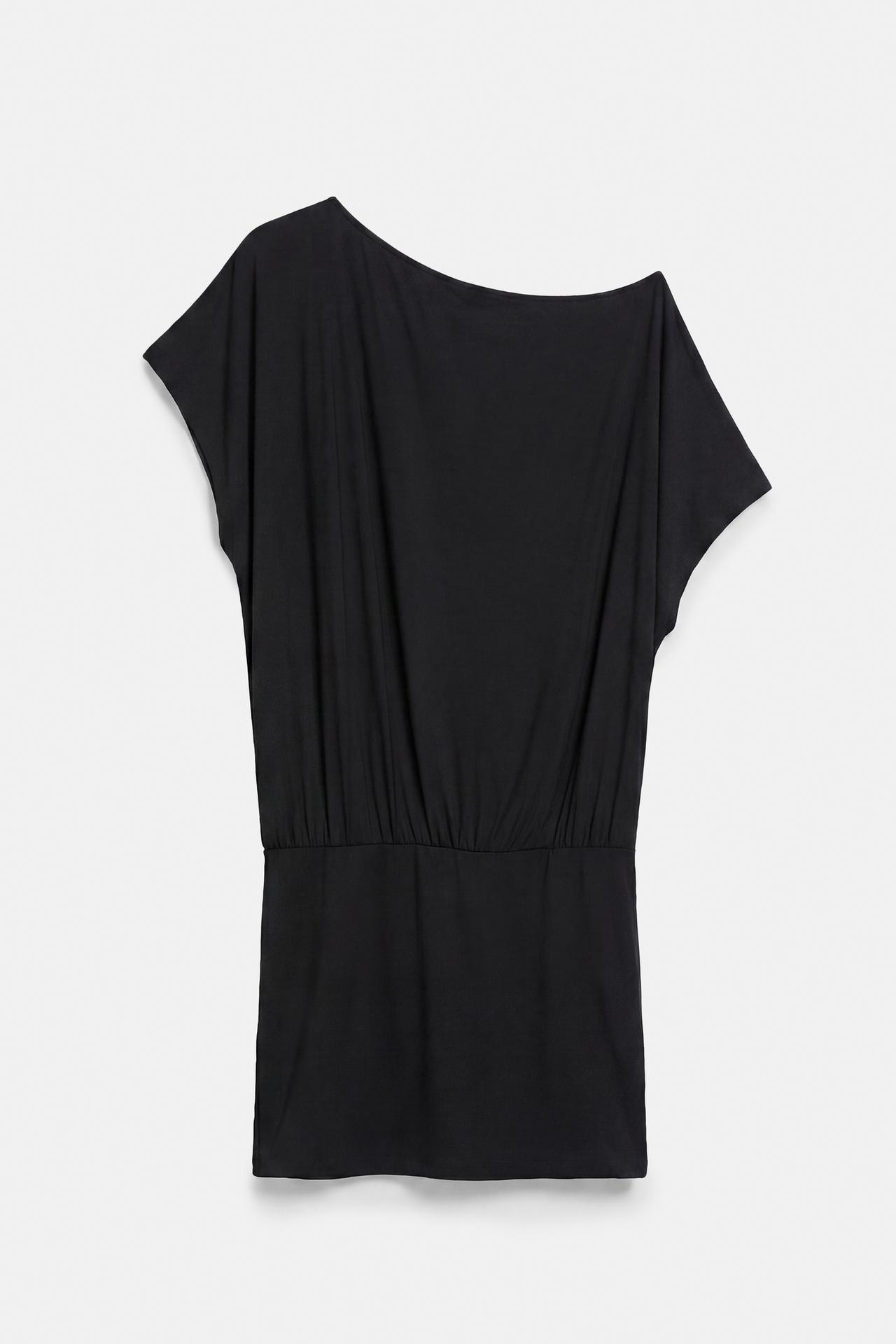 Short asymmetric dress — Black