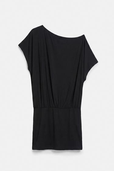 Short asymmetric dress — Black 7