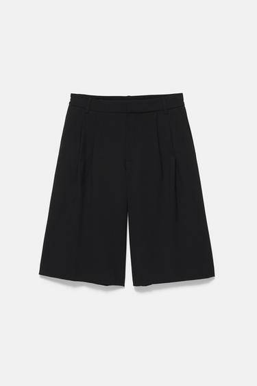 Tailored fit tailored bermuda shorts with pleats — Black 5