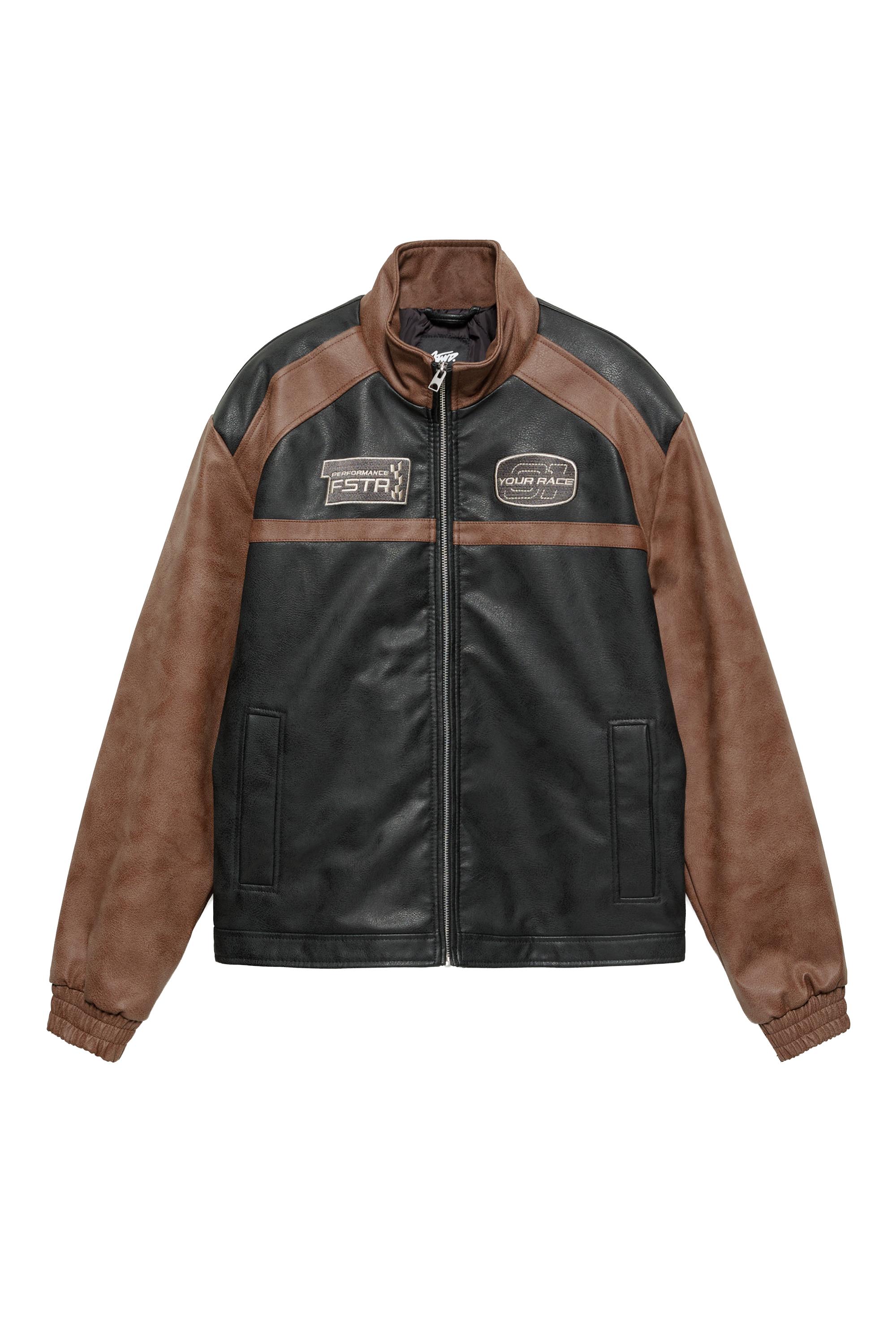 Pull&Bear Panelli suni deri ceket görsel 4