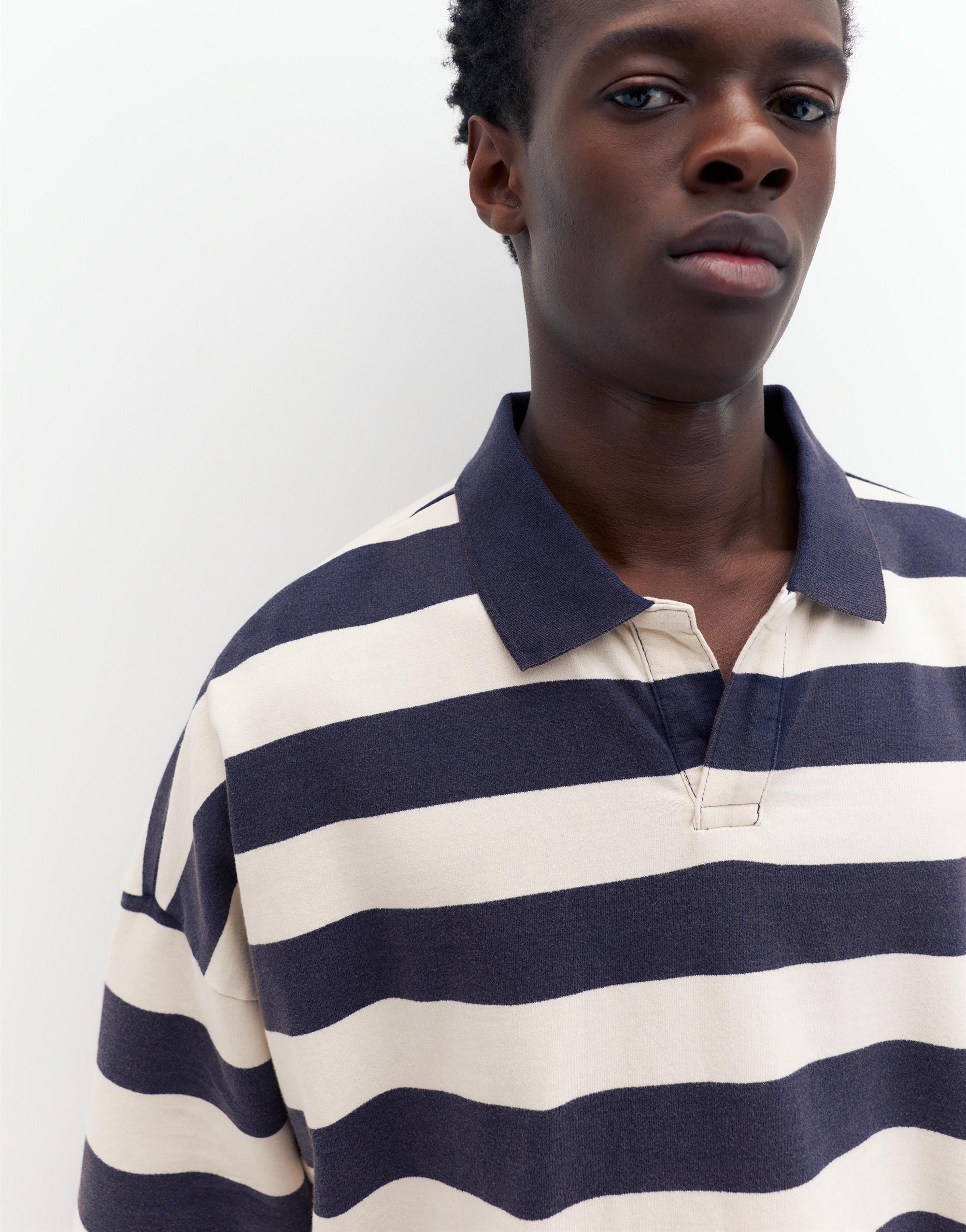 Çizgili boxy polo t-shirt - Görsel 33