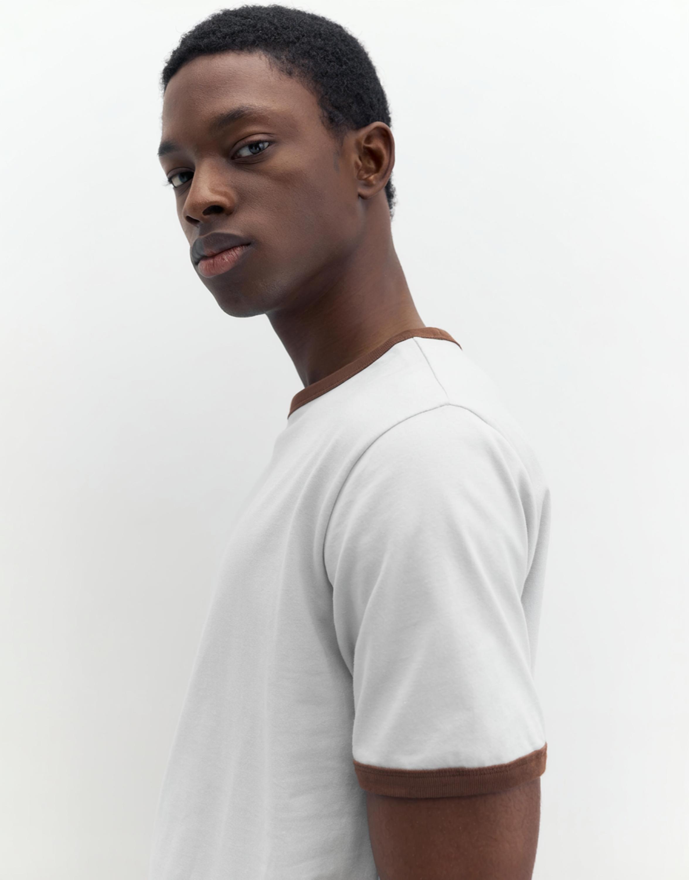 Contrast trim T-shirt — Sky blue