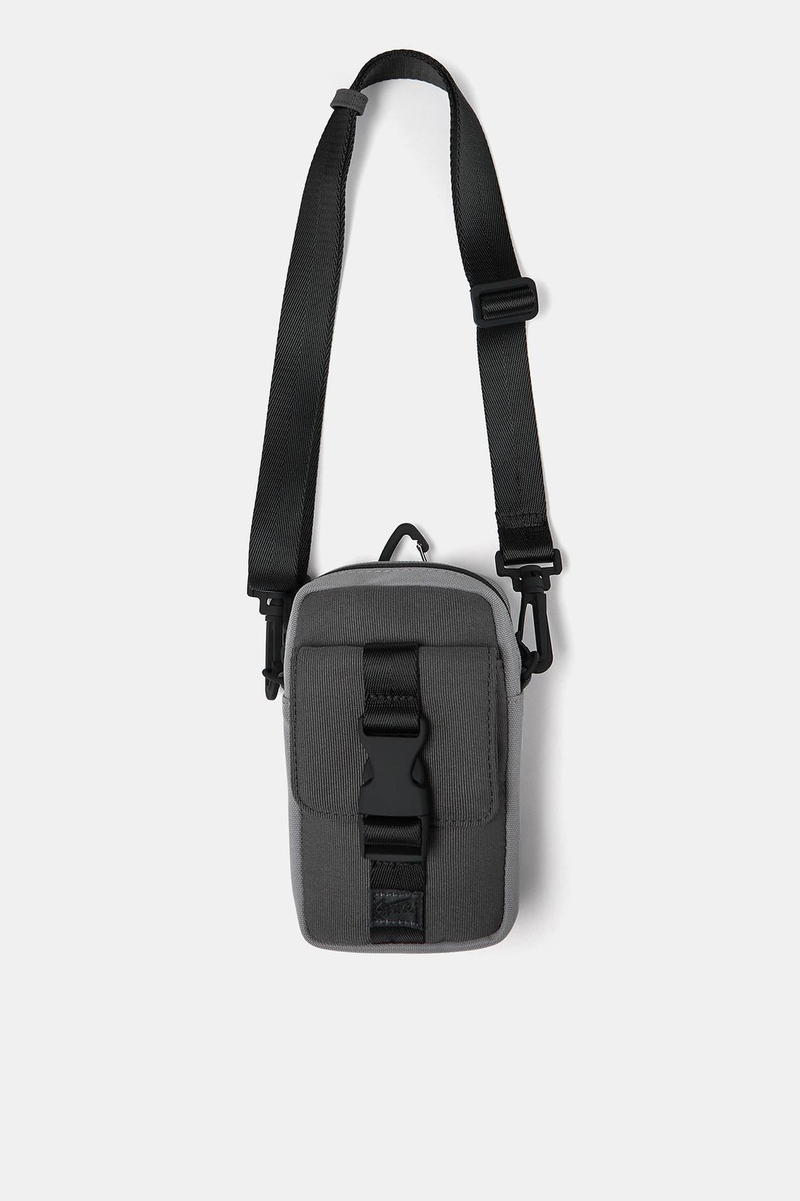 Nylon-effect cell phone bag - pull&bear