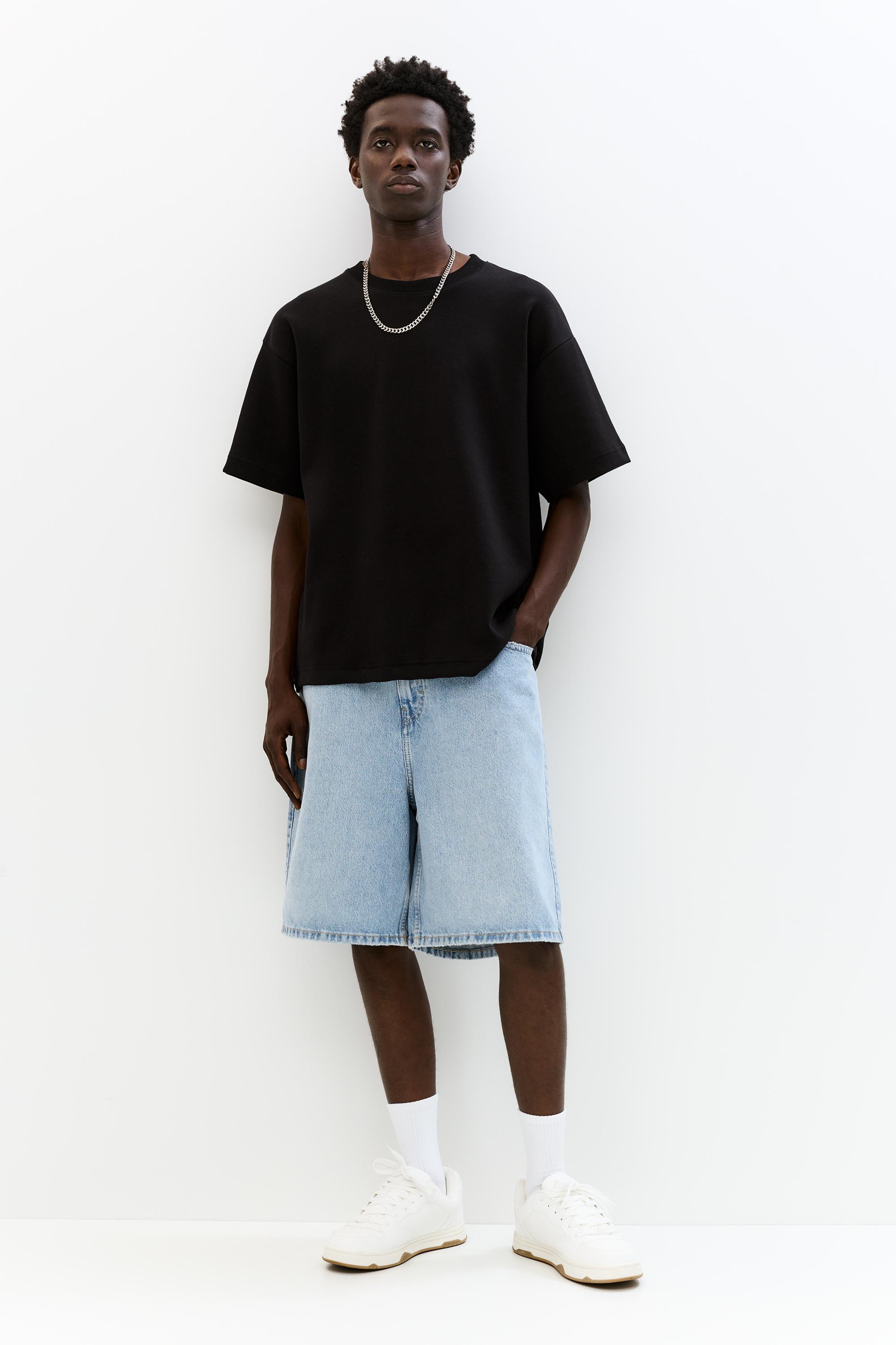 Basic short sleeve sweatshirt — Black