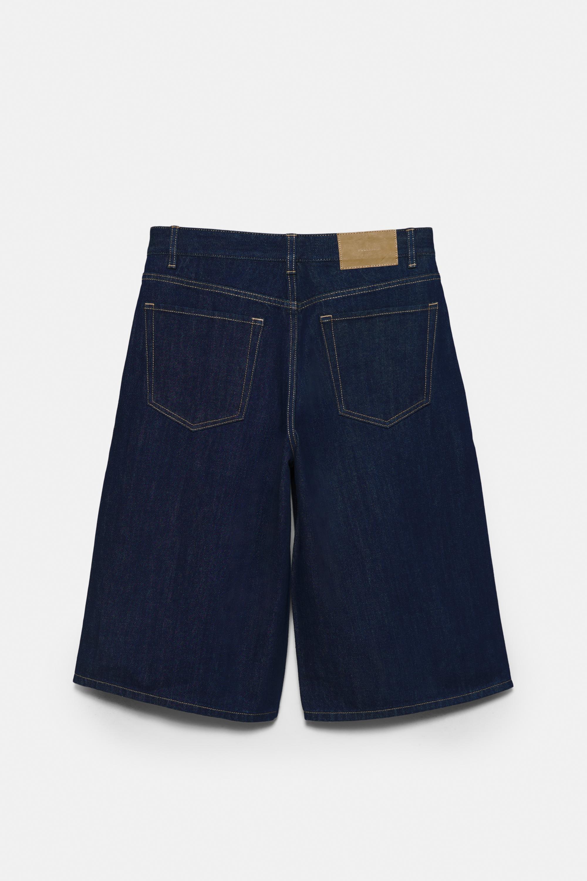 Low-rise denim jorts — Navy