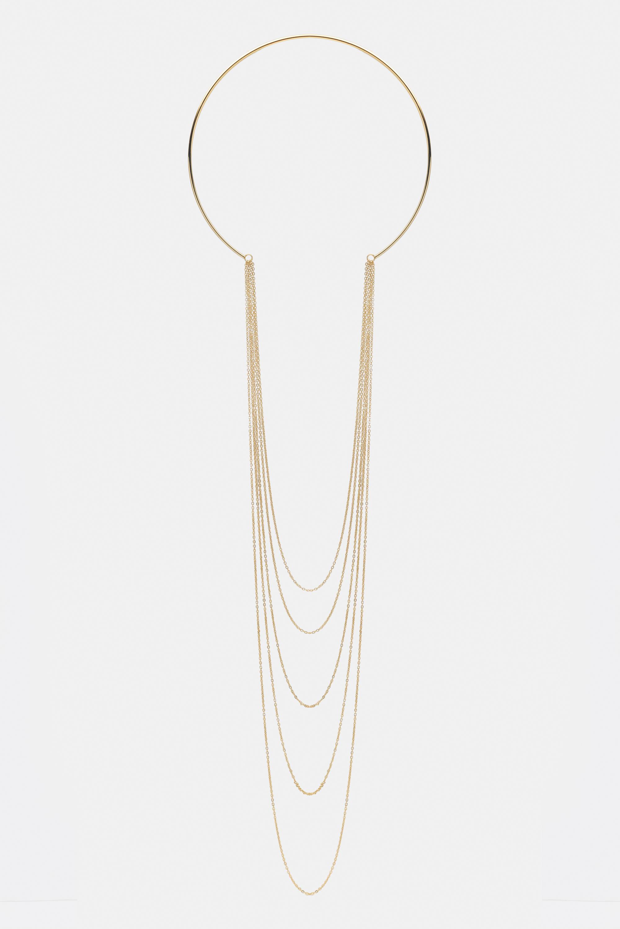 Lange Halskette Mit Ketten Und Starrem Oberteil