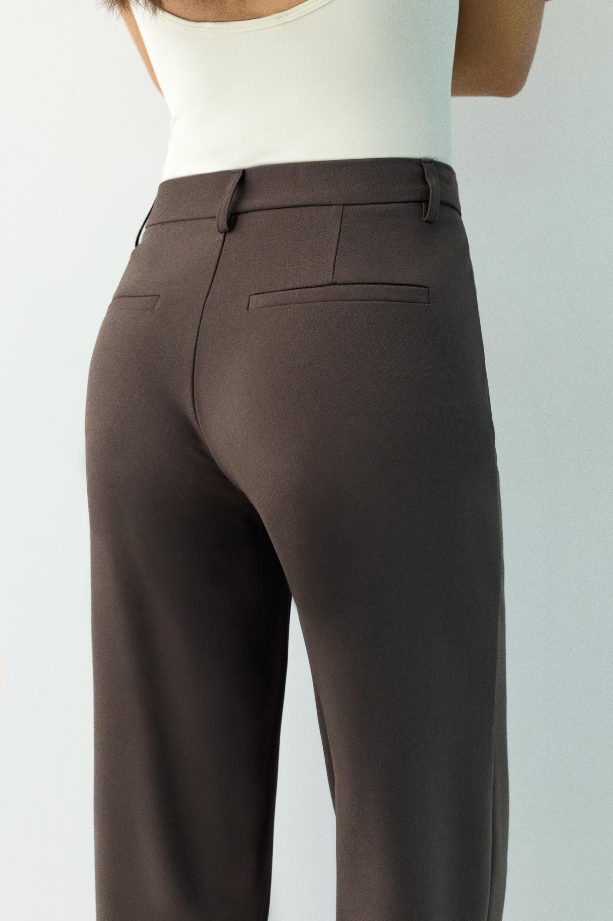 Straight-leg smart trousers — Brown