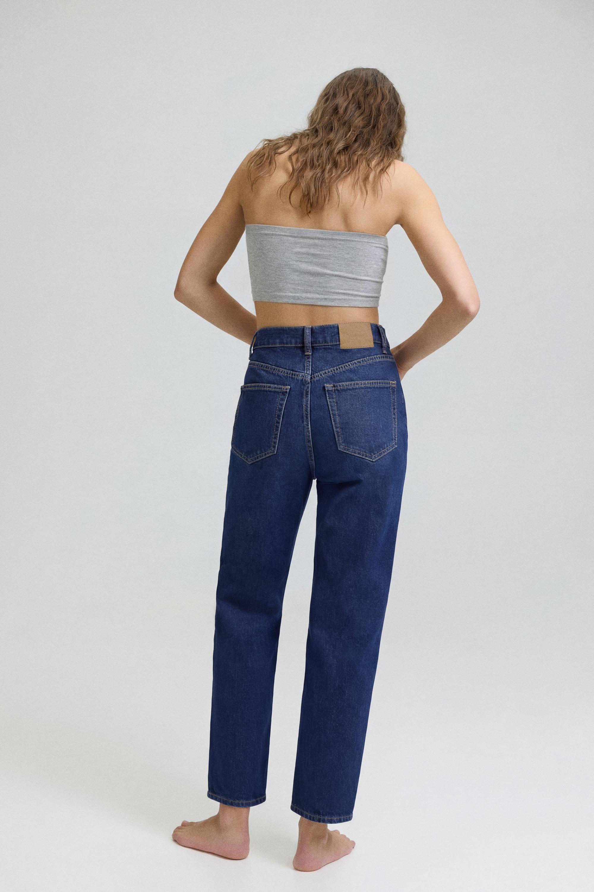 High-waist mom jeans — Navy