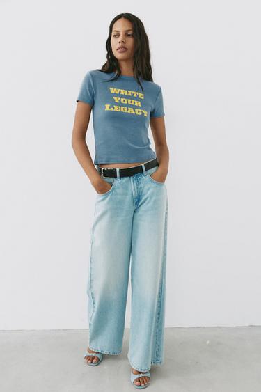 Regular fit crackled graphic T-shirt — Grey/Blue 4
