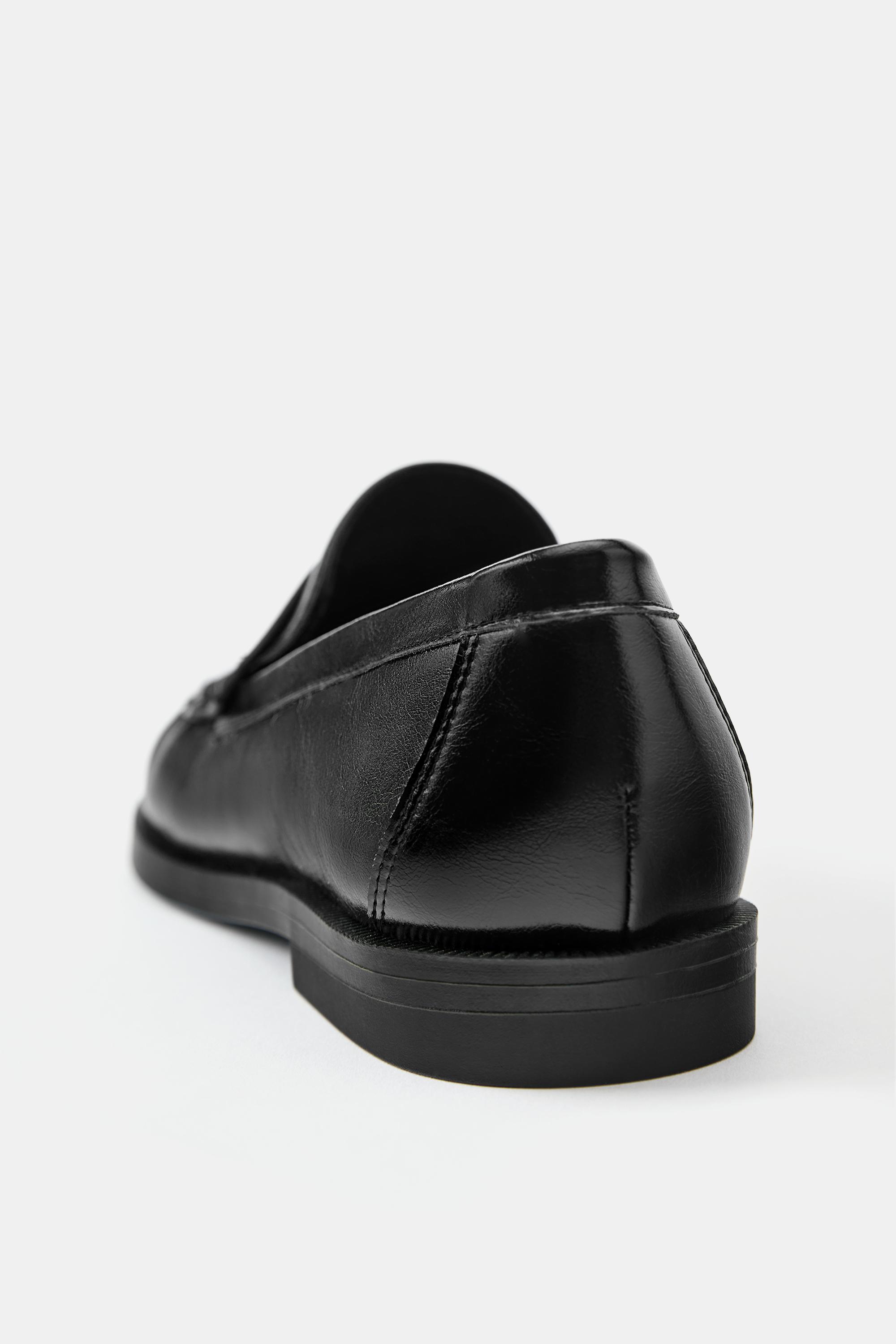 Ruched loafers — Black