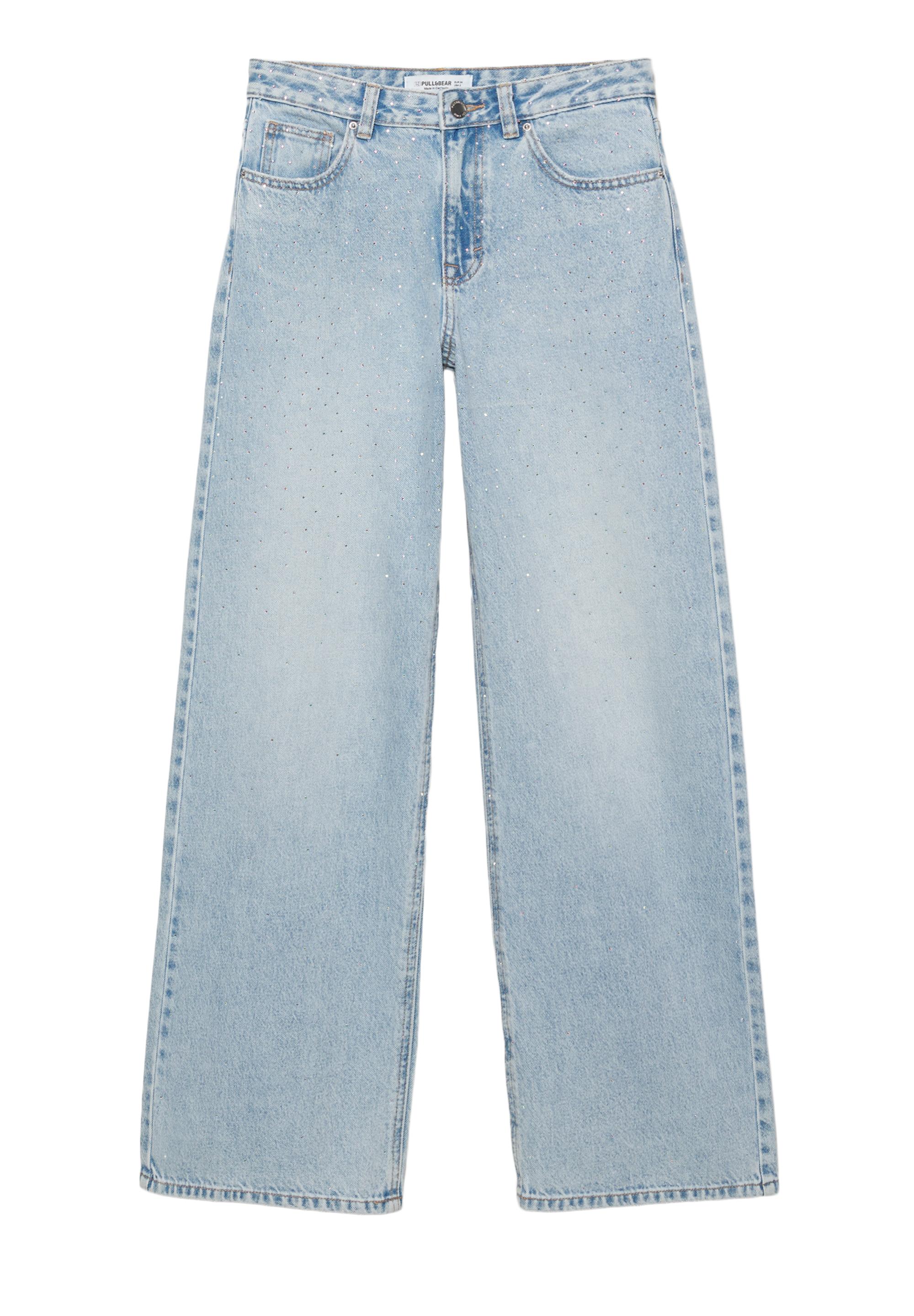 Baggy straight payetli jean