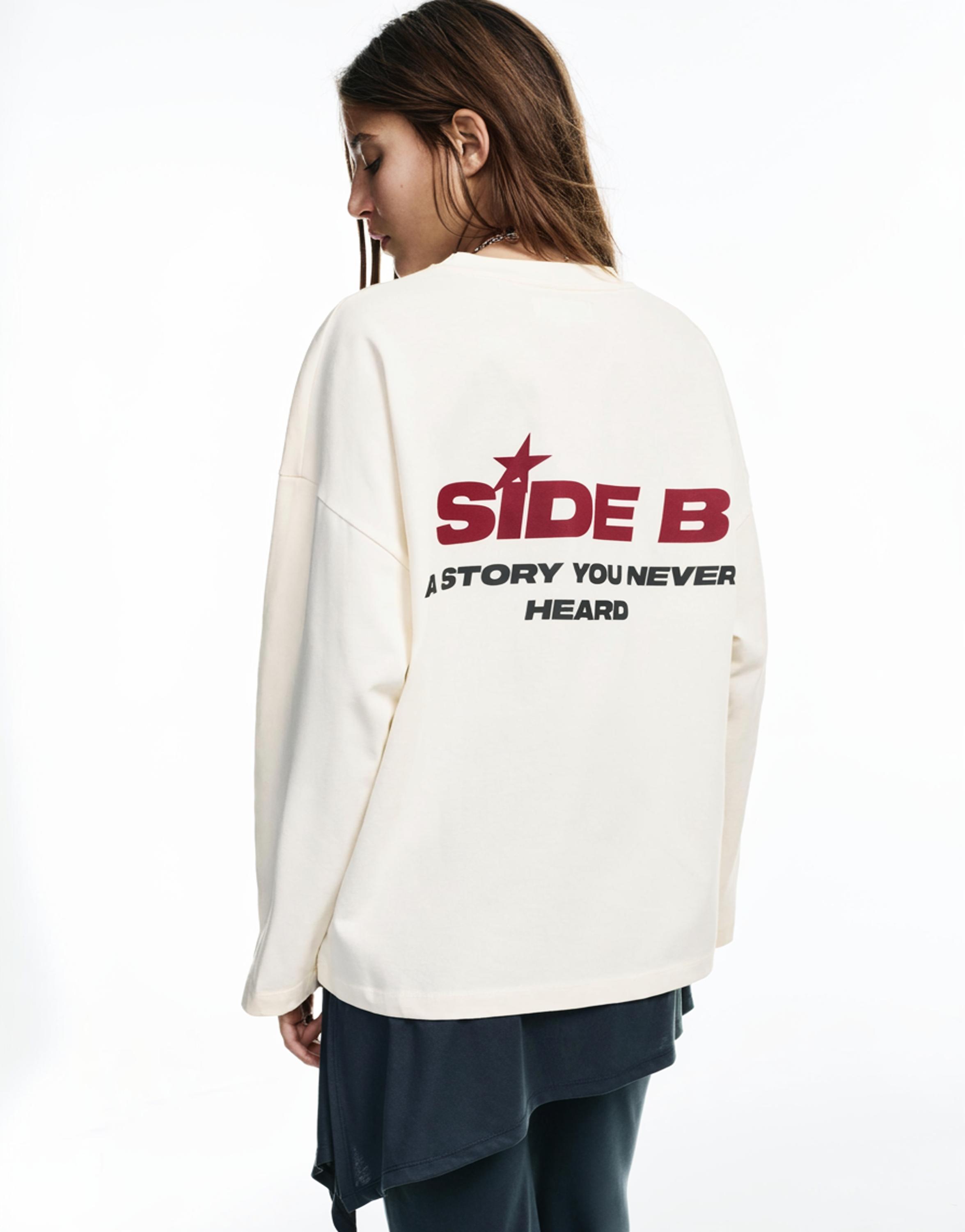 Grafik baskılı beyaz t-shirt - Görsel 12