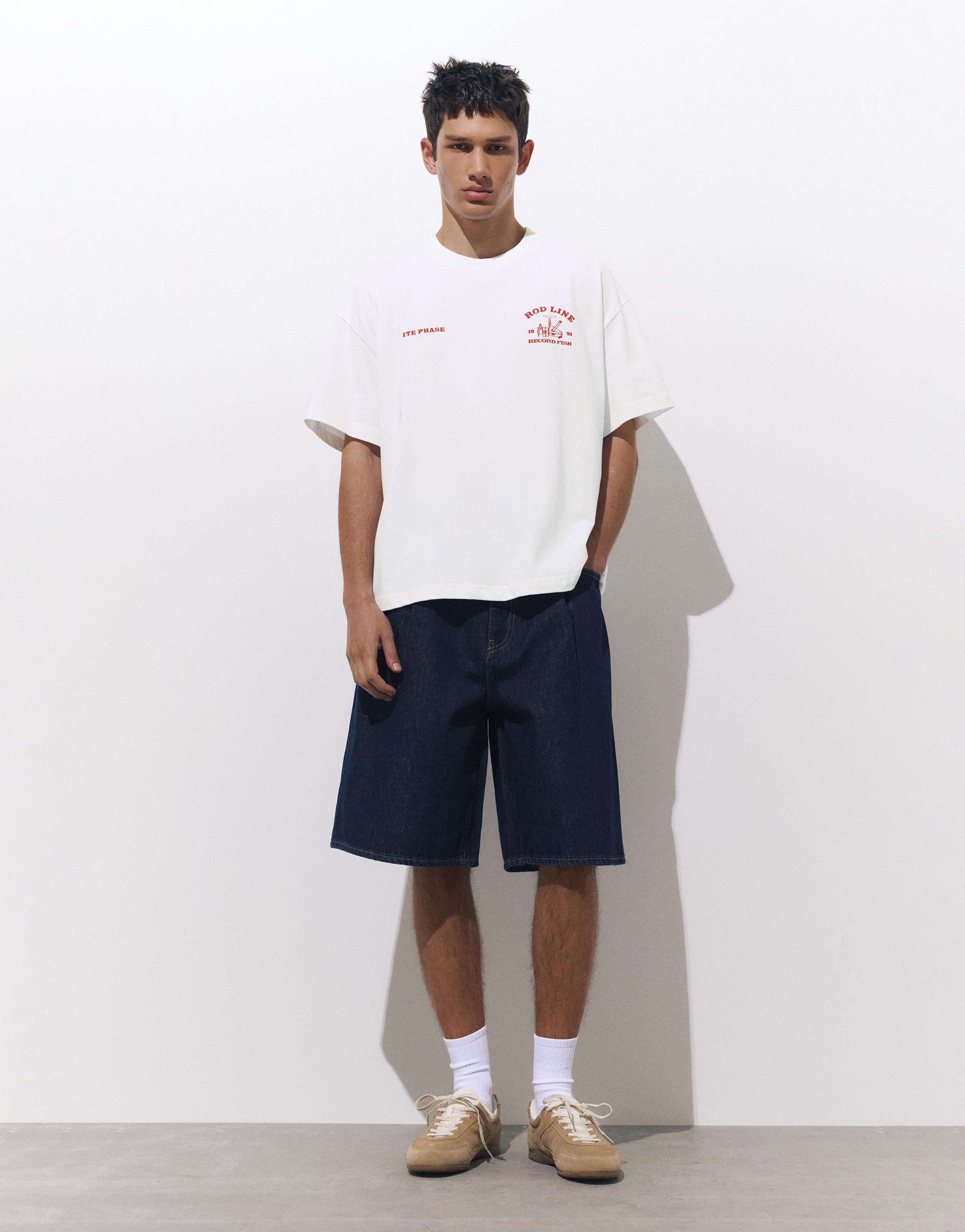 Balık grafik baskılı t-shirt - Görsel 13