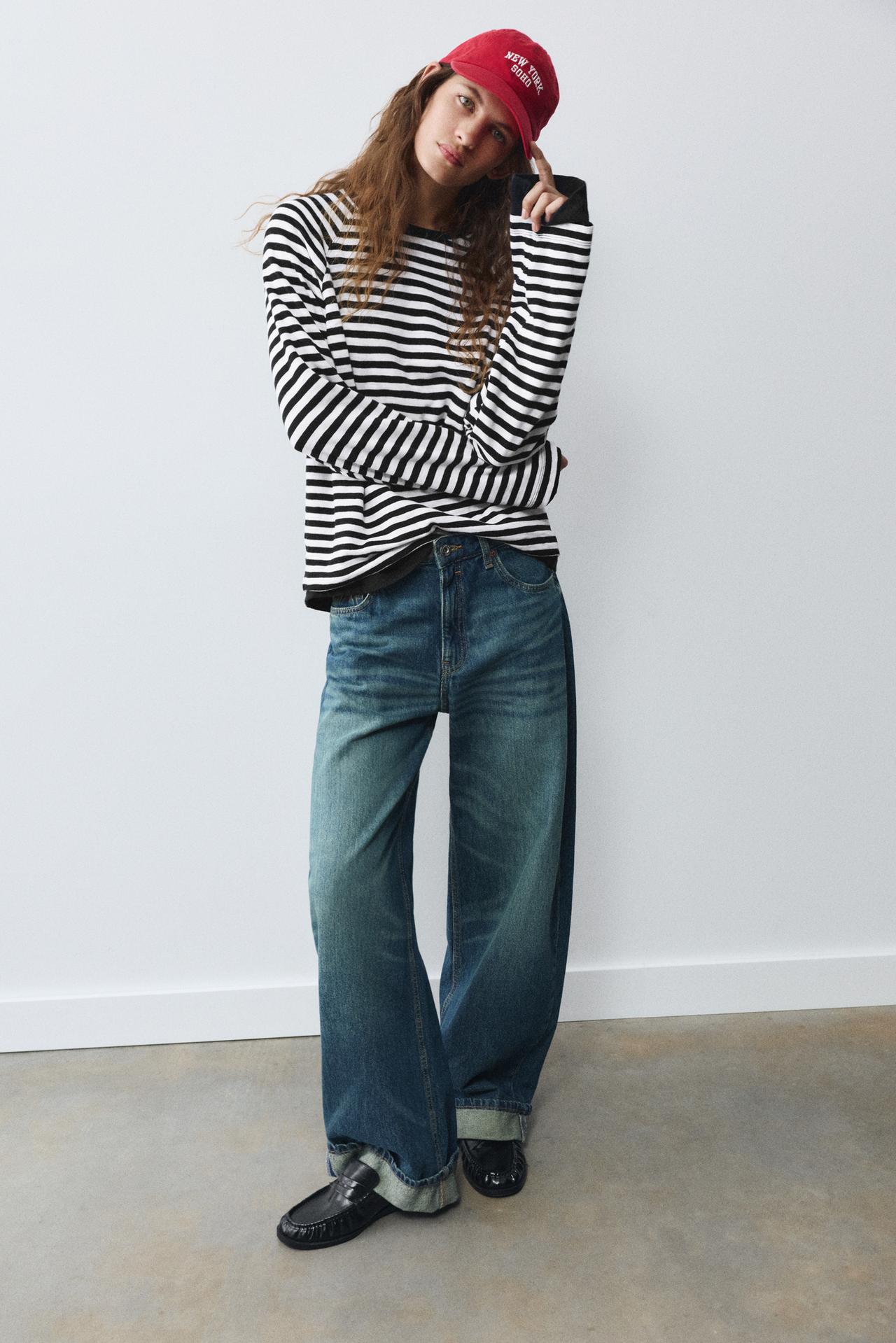 Long sleeve raglan T-shirt — Striped