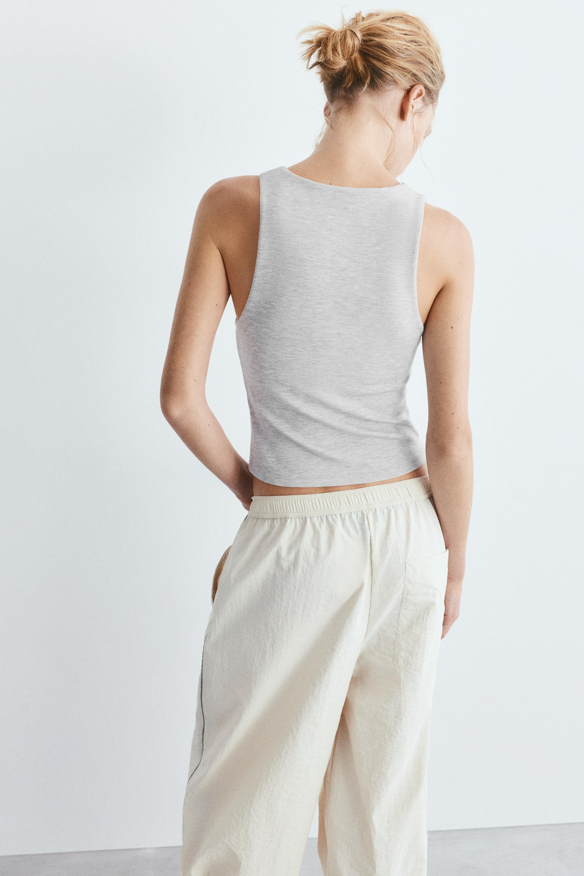 Soft-touch tank top — Grey marl