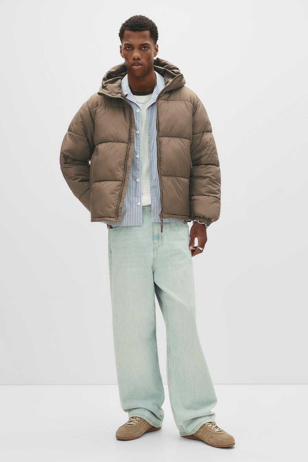 Padded jacket with hood pull&bear