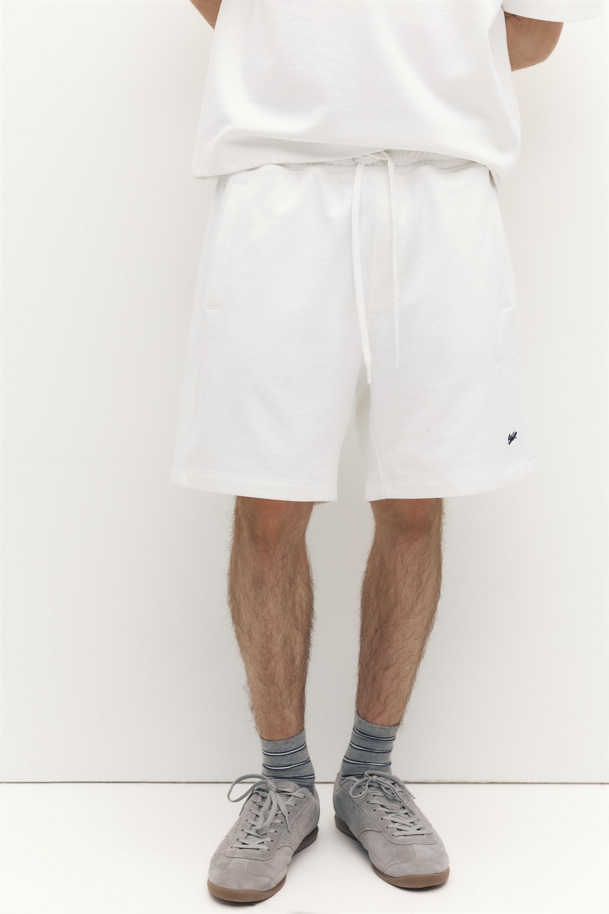 Logolu jogger bermuda şort - Görsel 8