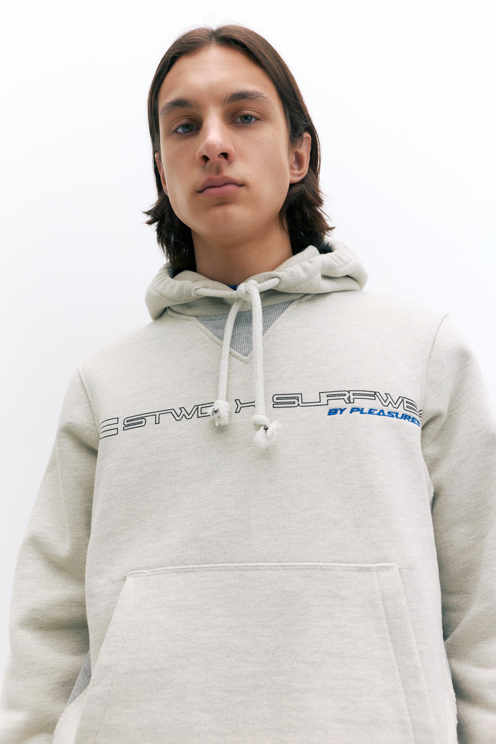 Pleasures x STWD hoodie — Grey/Camel
