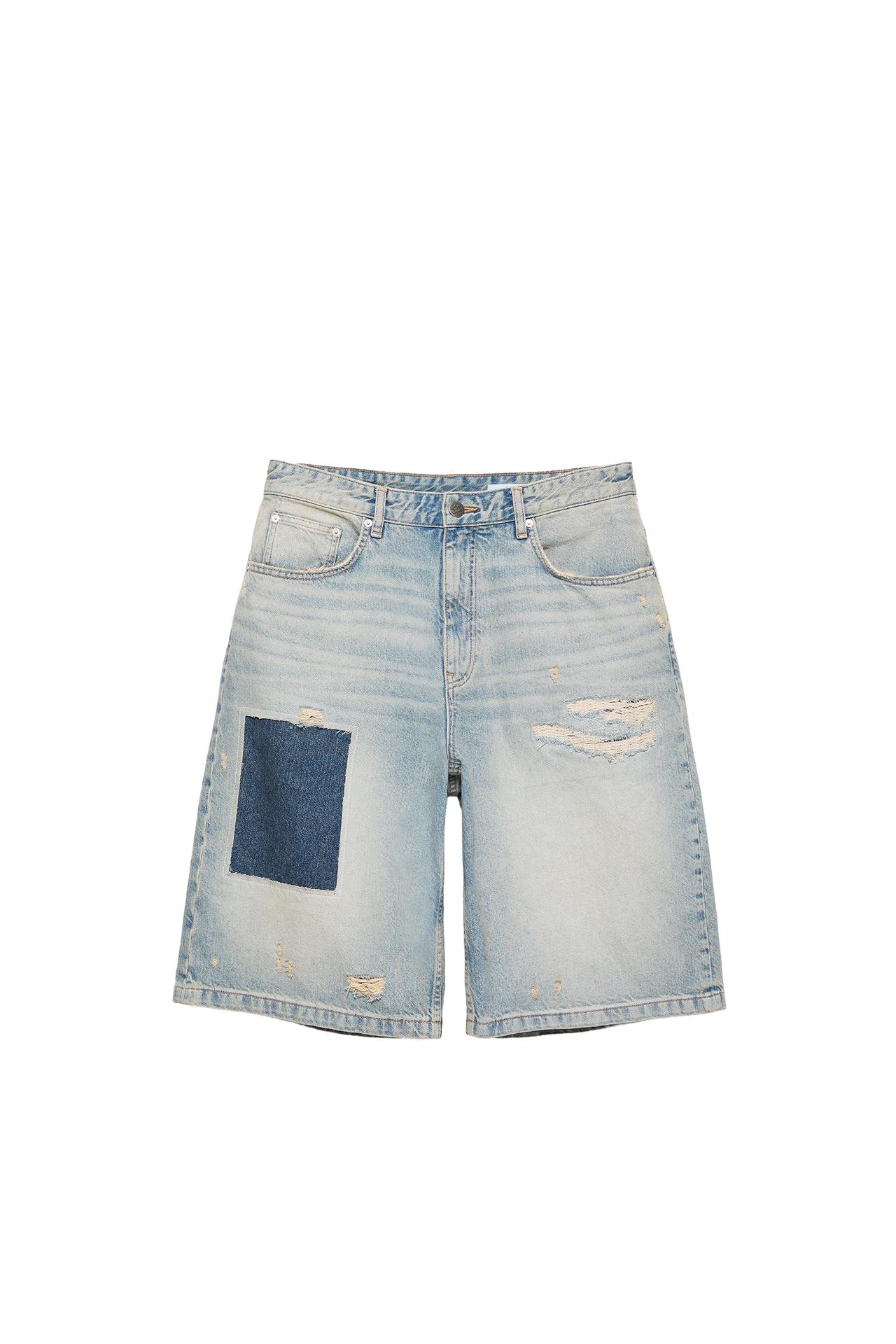 Pleasures x STWD skater denim Bermuda shorts — Medium blue
