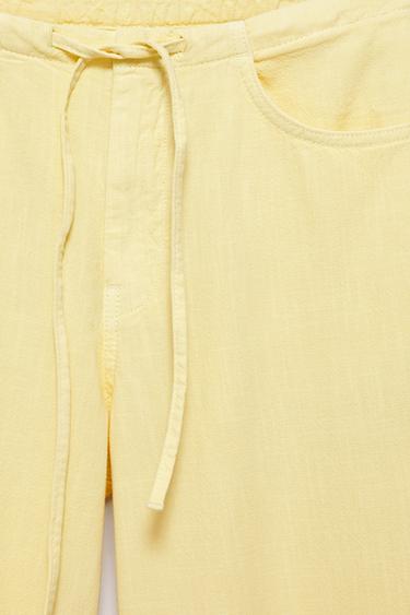 Yellow straight jeans with drawstring — Yellow 8