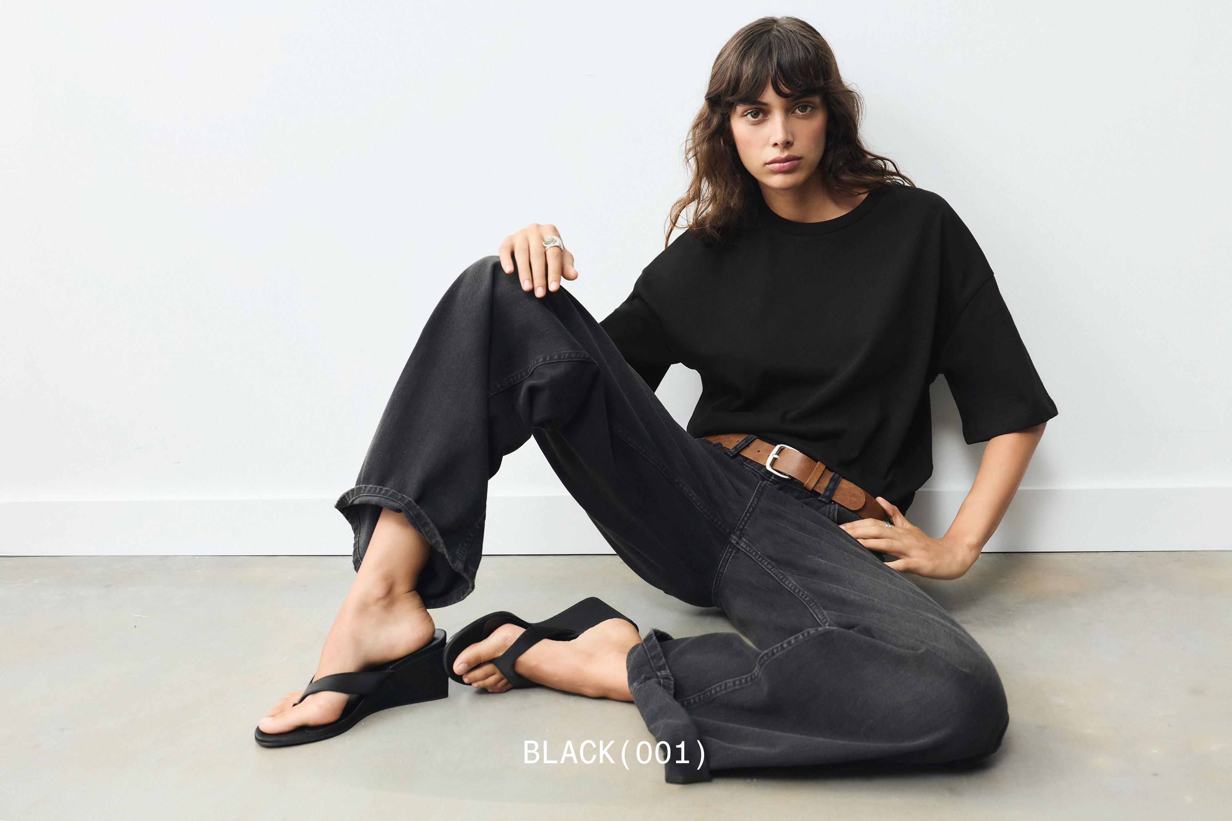 Oversize short sleeve T-shirt — Black