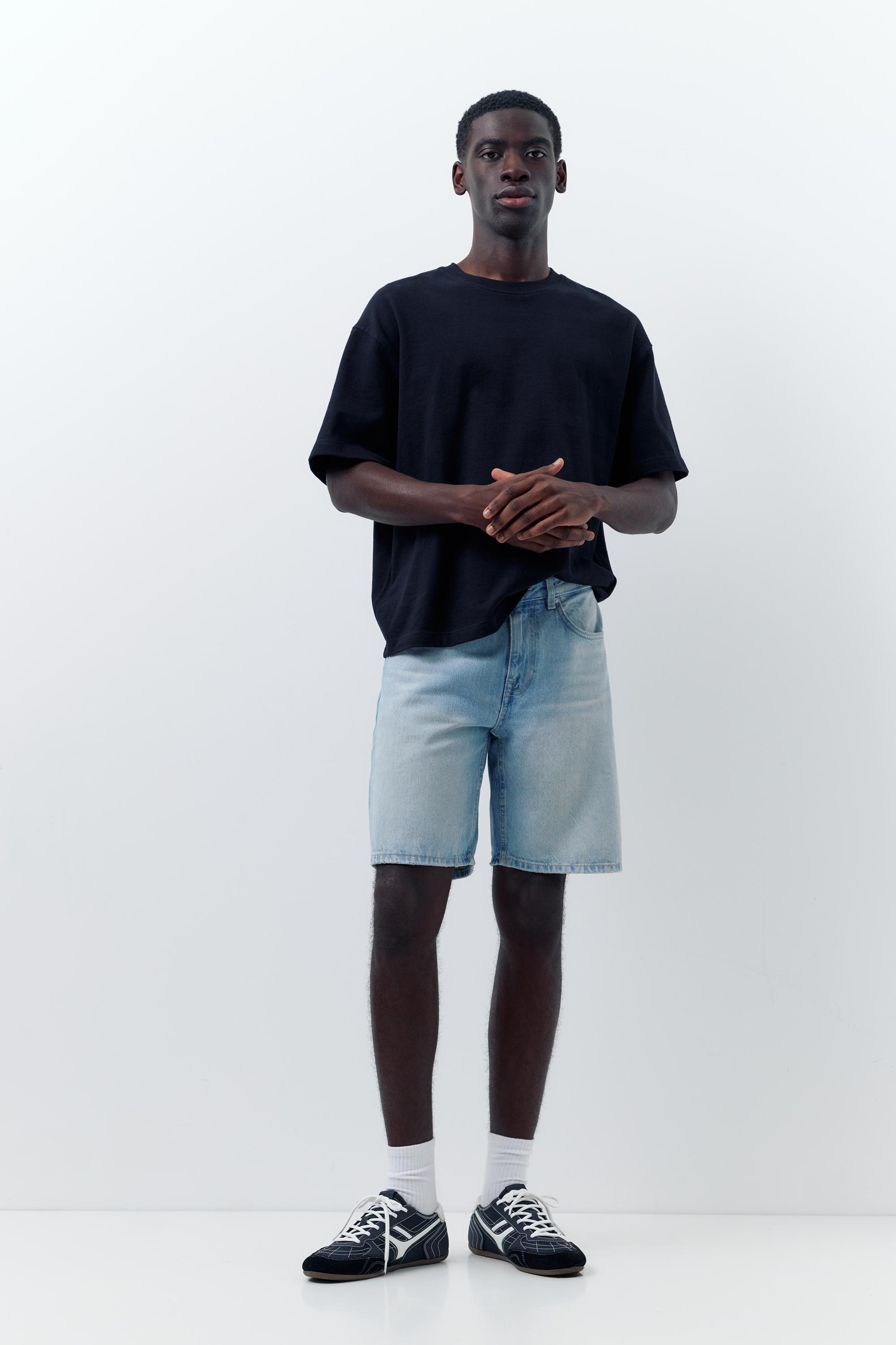 Standard denim Bermuda shorts — Pale indigo