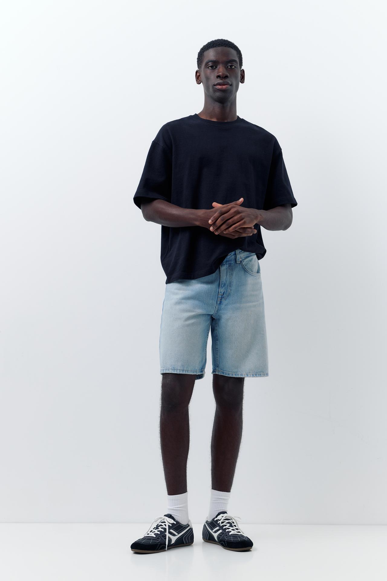 Standard denim Bermuda shorts — Pale indigo