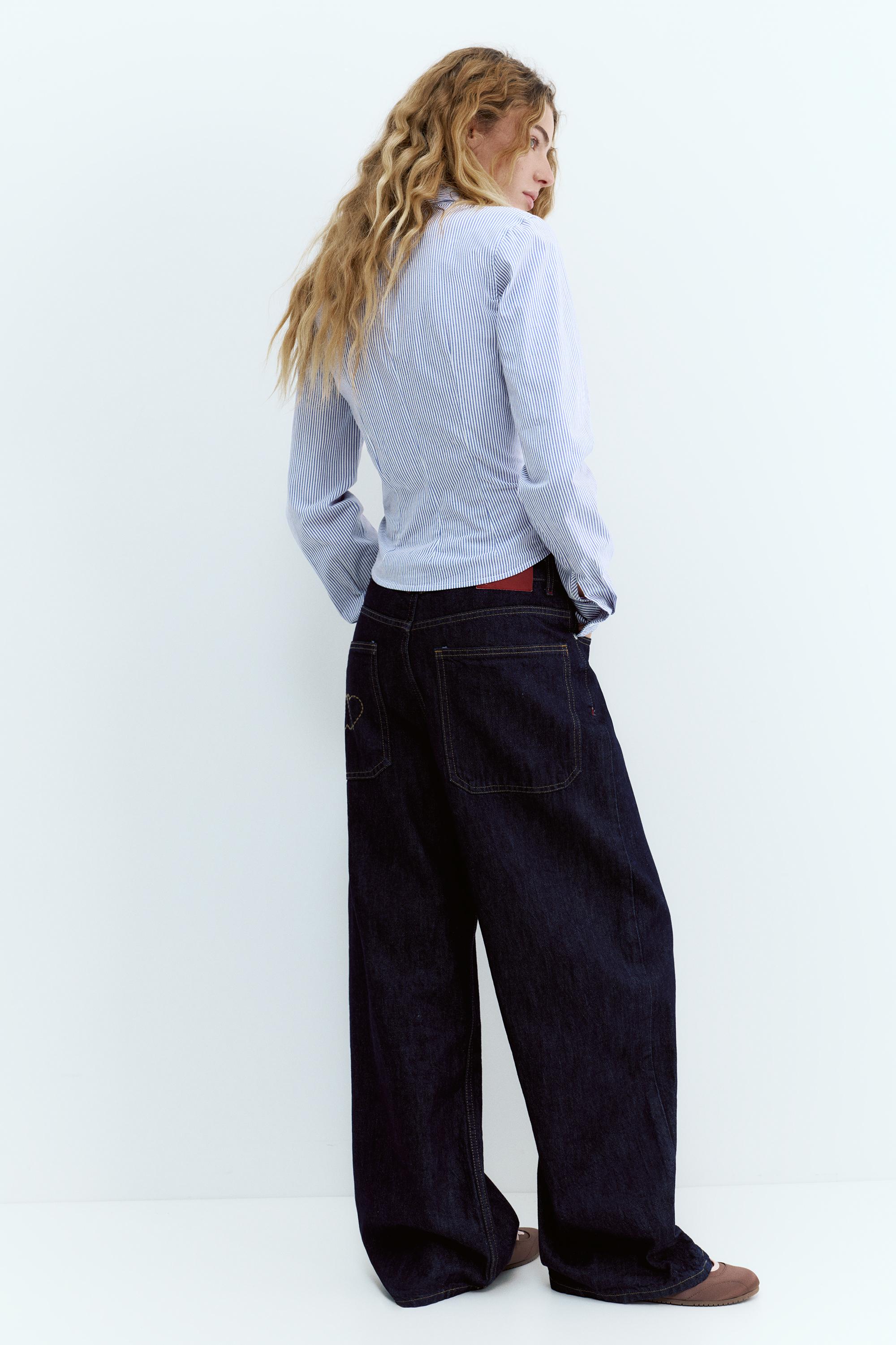 Poplin yırtmaçlı dar kesim gömlek - Görsel 88