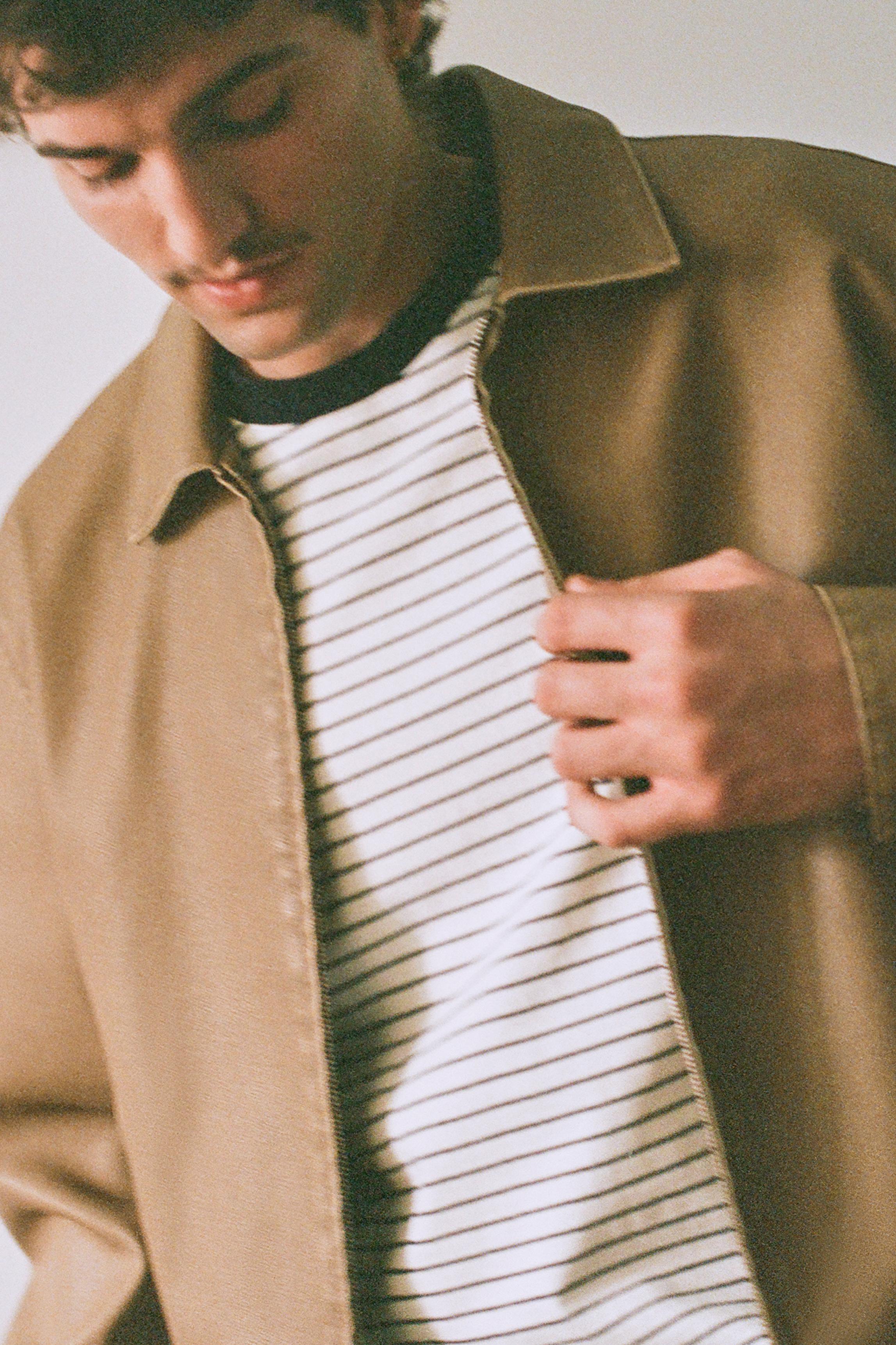Washed faux leather jacket — Ocher