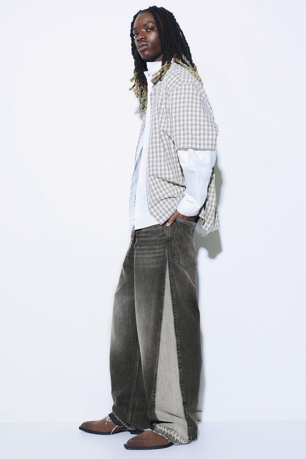 Jeans super baggy à panneaux pull&bear