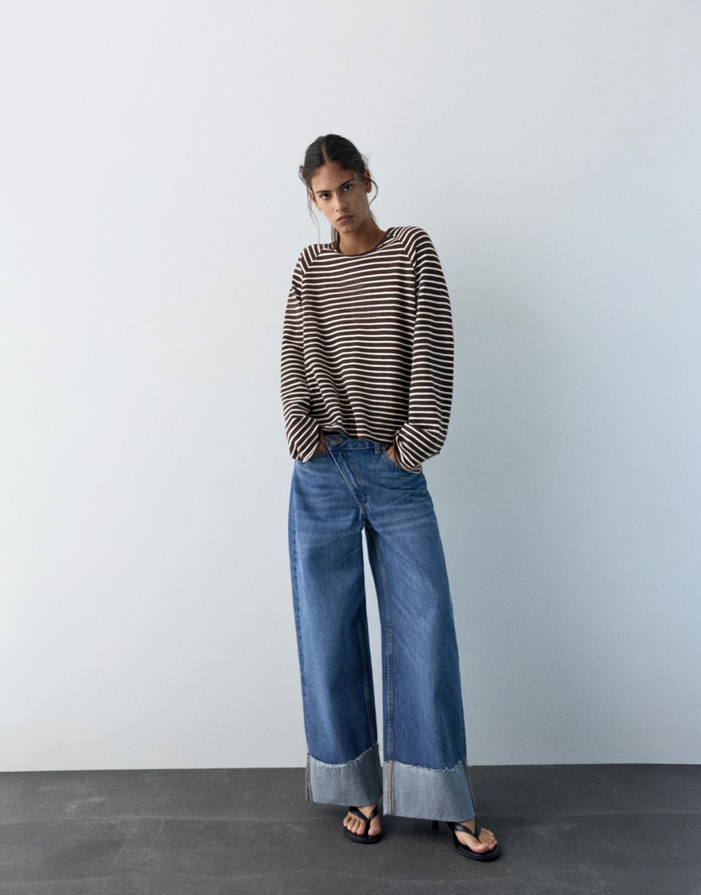 Uzun kollu reglan kesim t-shirt - Görsel 5