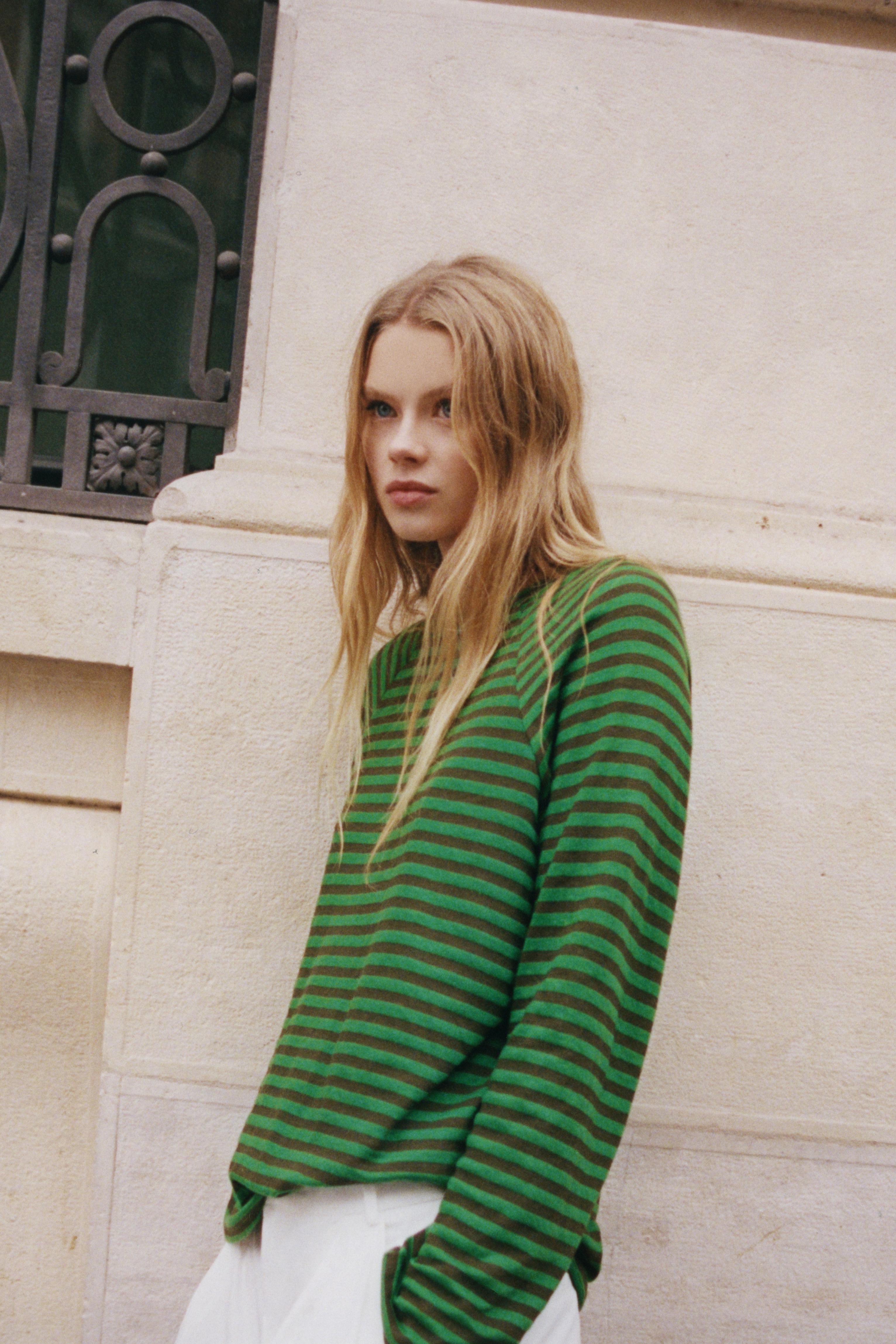 Uzun kollu çizgili tişört - Görsel 26