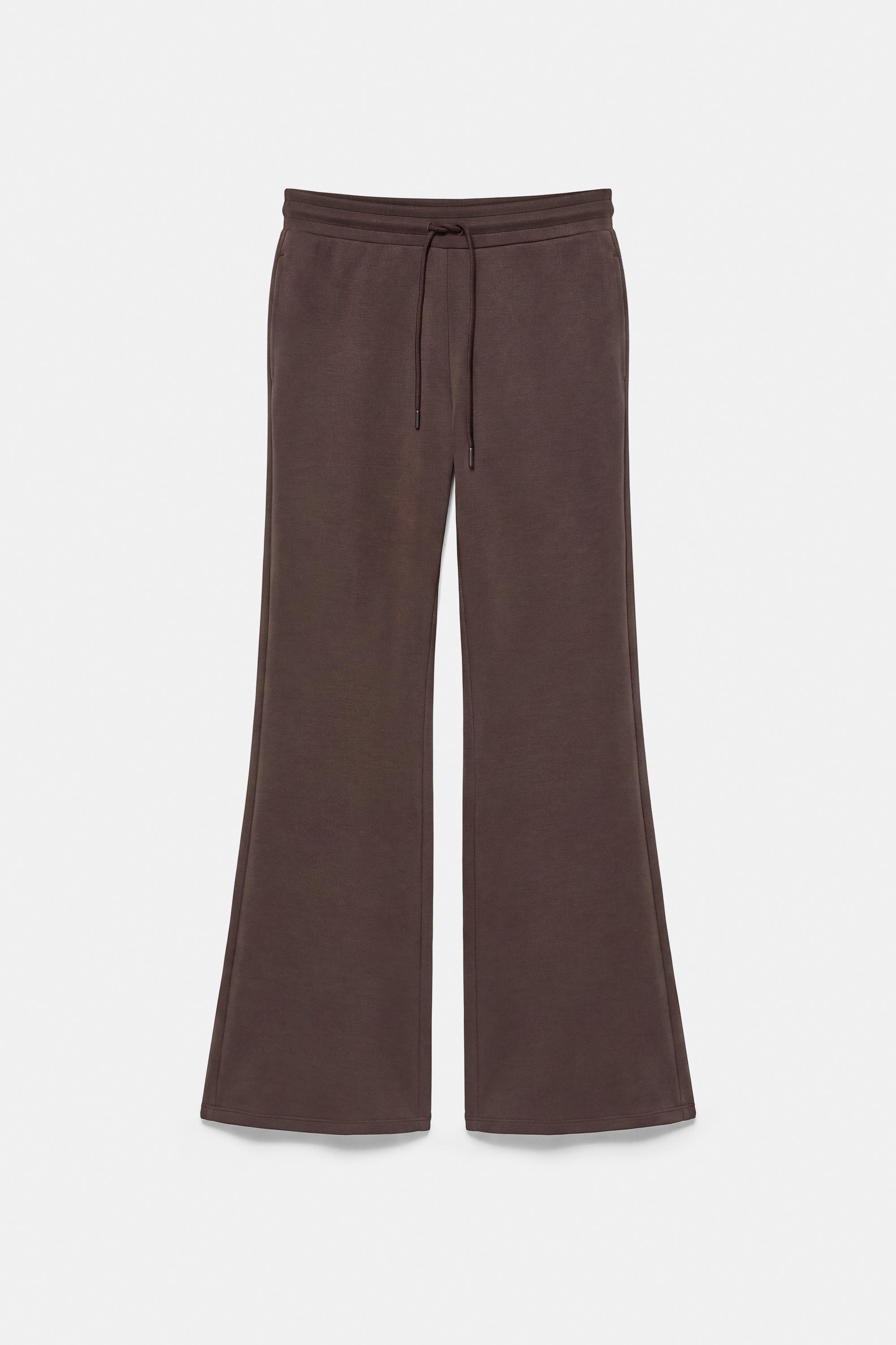 Modal flared trousers — Brown