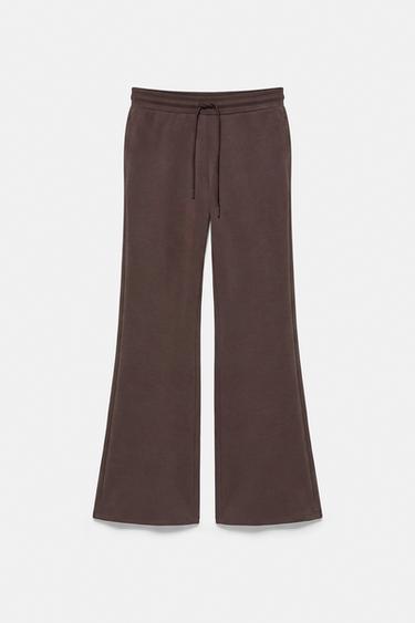 Soft-touch flared trousers — Brown 4
