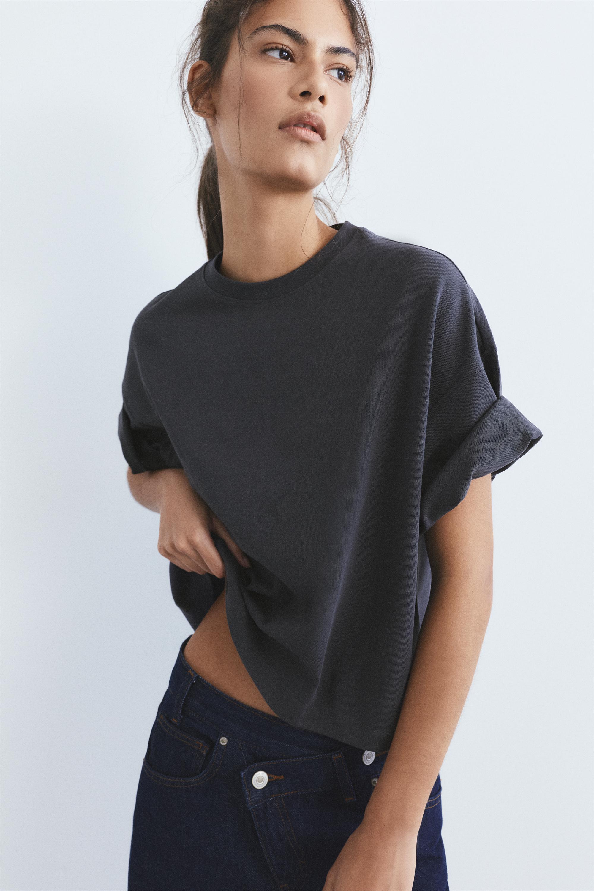 Boxy fit short sleeve T-shirt — Anthracite grey