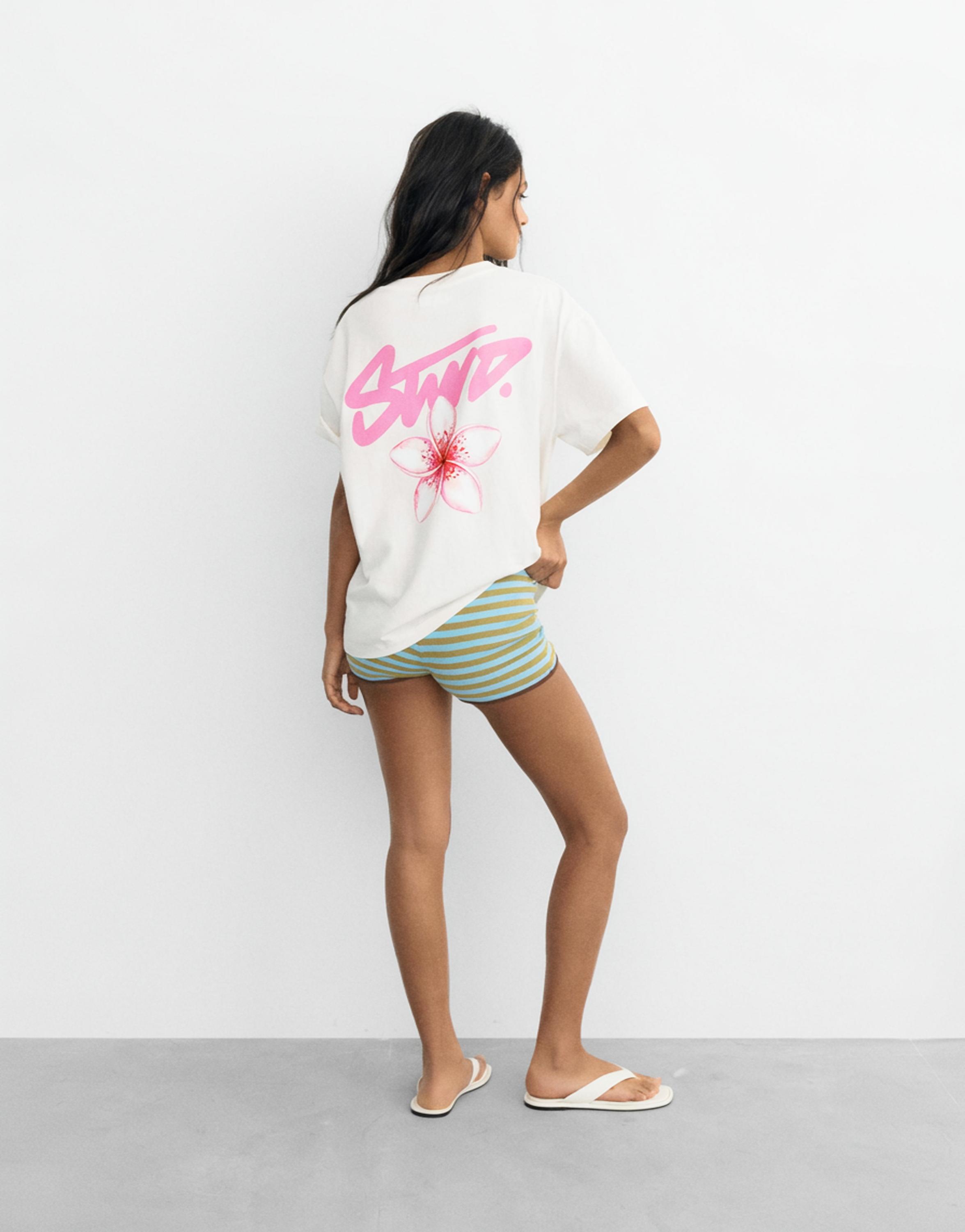 STWD flower T-shirt — Ice