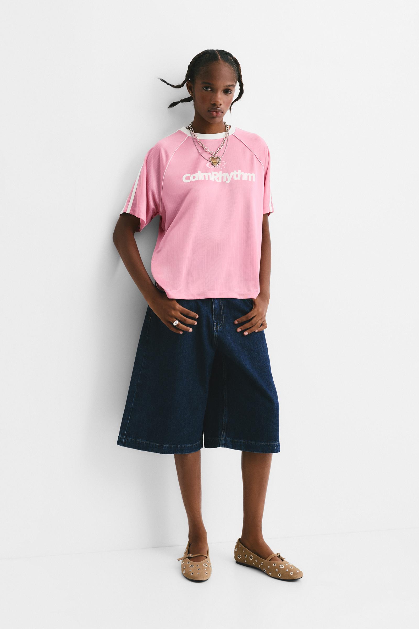 Kontrast-Fußball T-Shirt