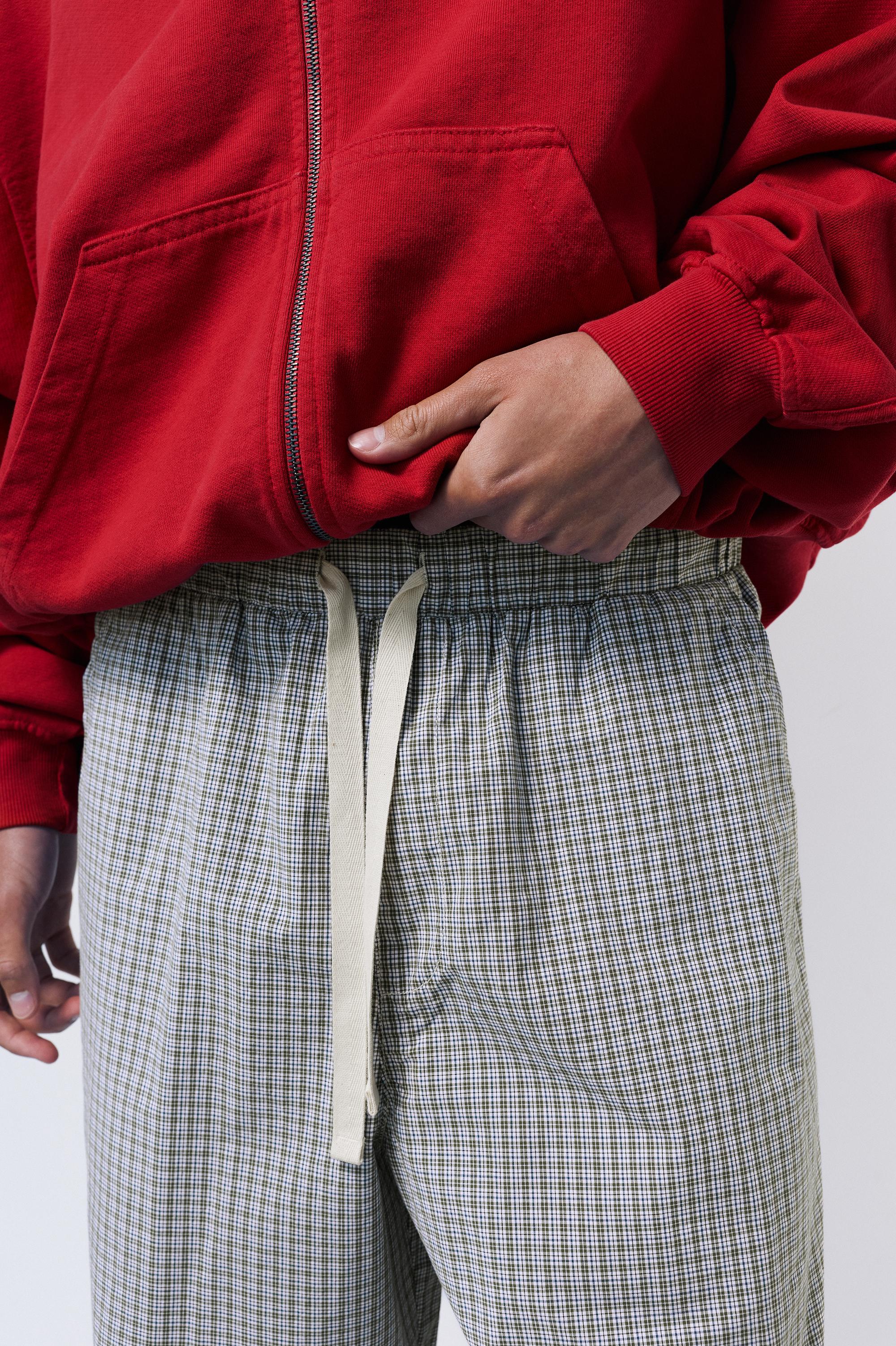 Checked jogging trousers — Blue/White