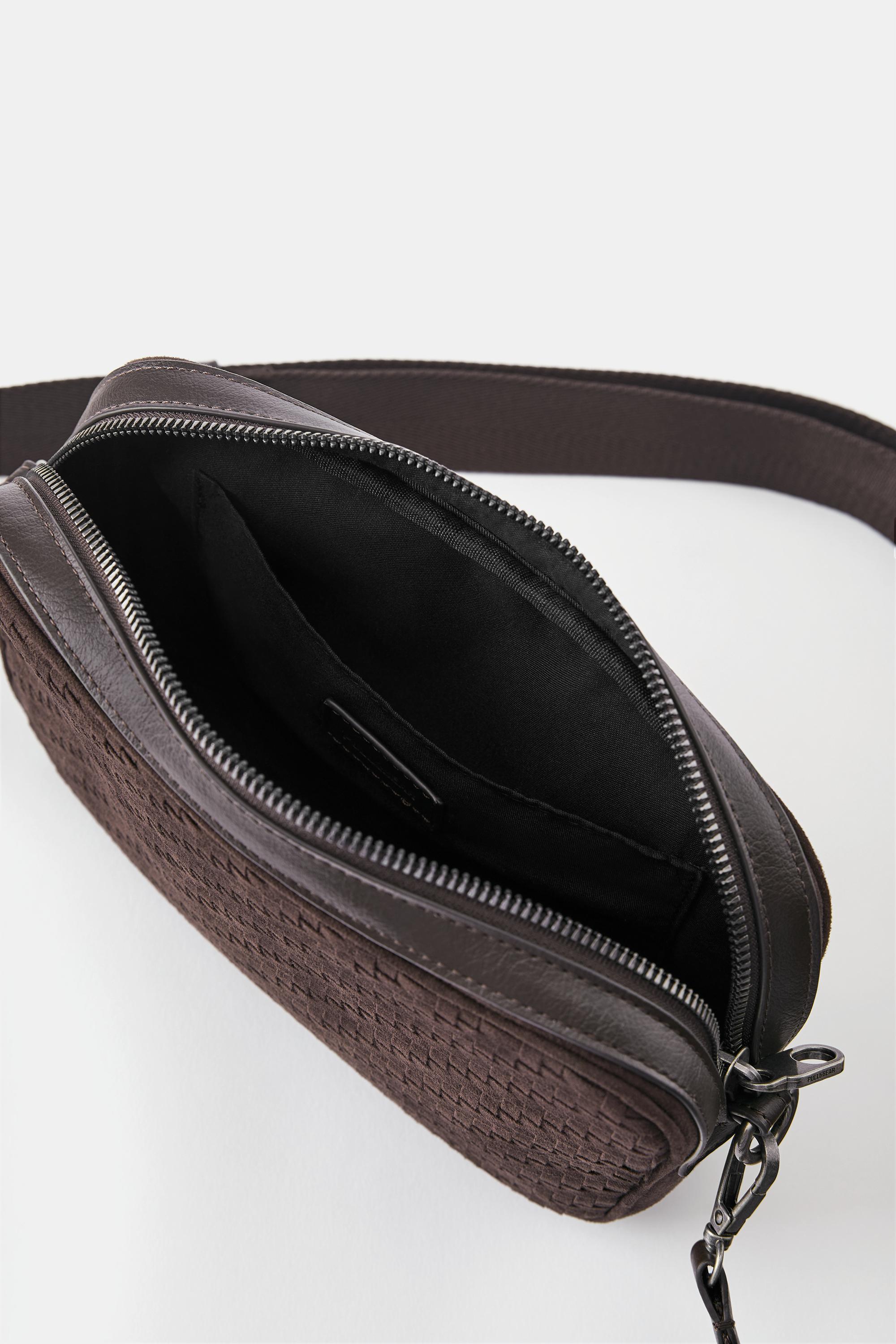 Woven crossbody bag — Brown